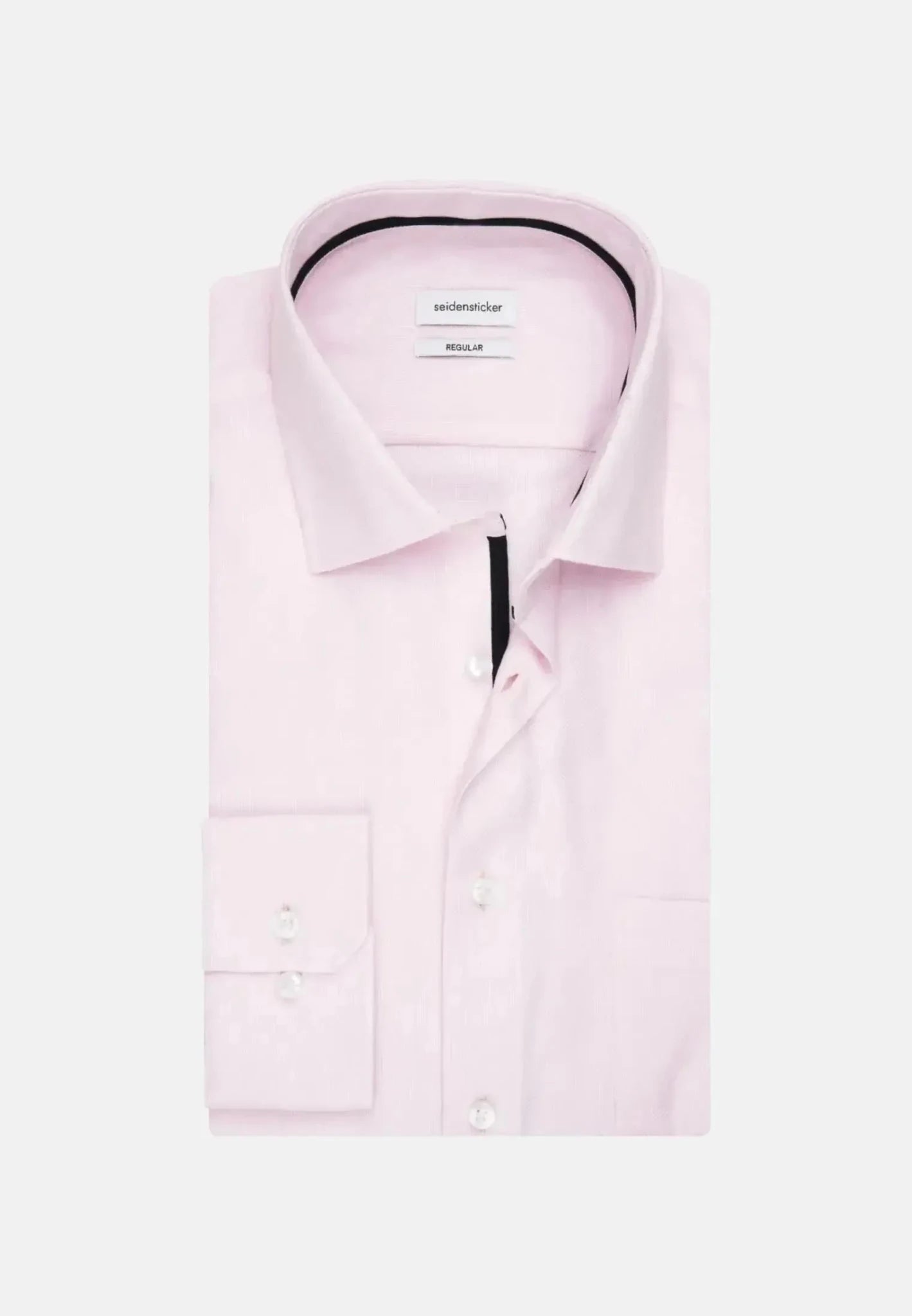 Seidensticker Regular Fit Business Kent Patch Structured Business Shirt Pink | Studio DOS