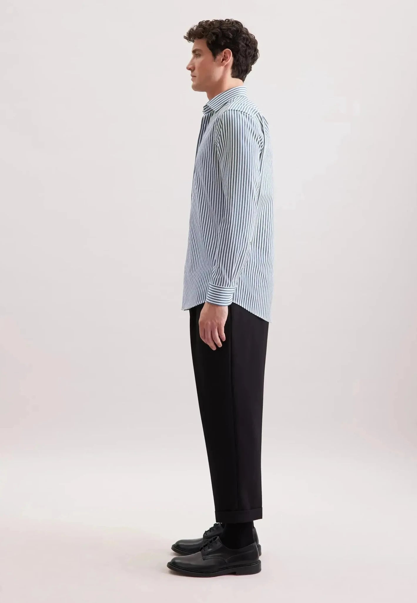 Seidensticker Regular Fit No Iron New Kent Striped Business Shirt Dark Teal | Studio DOS