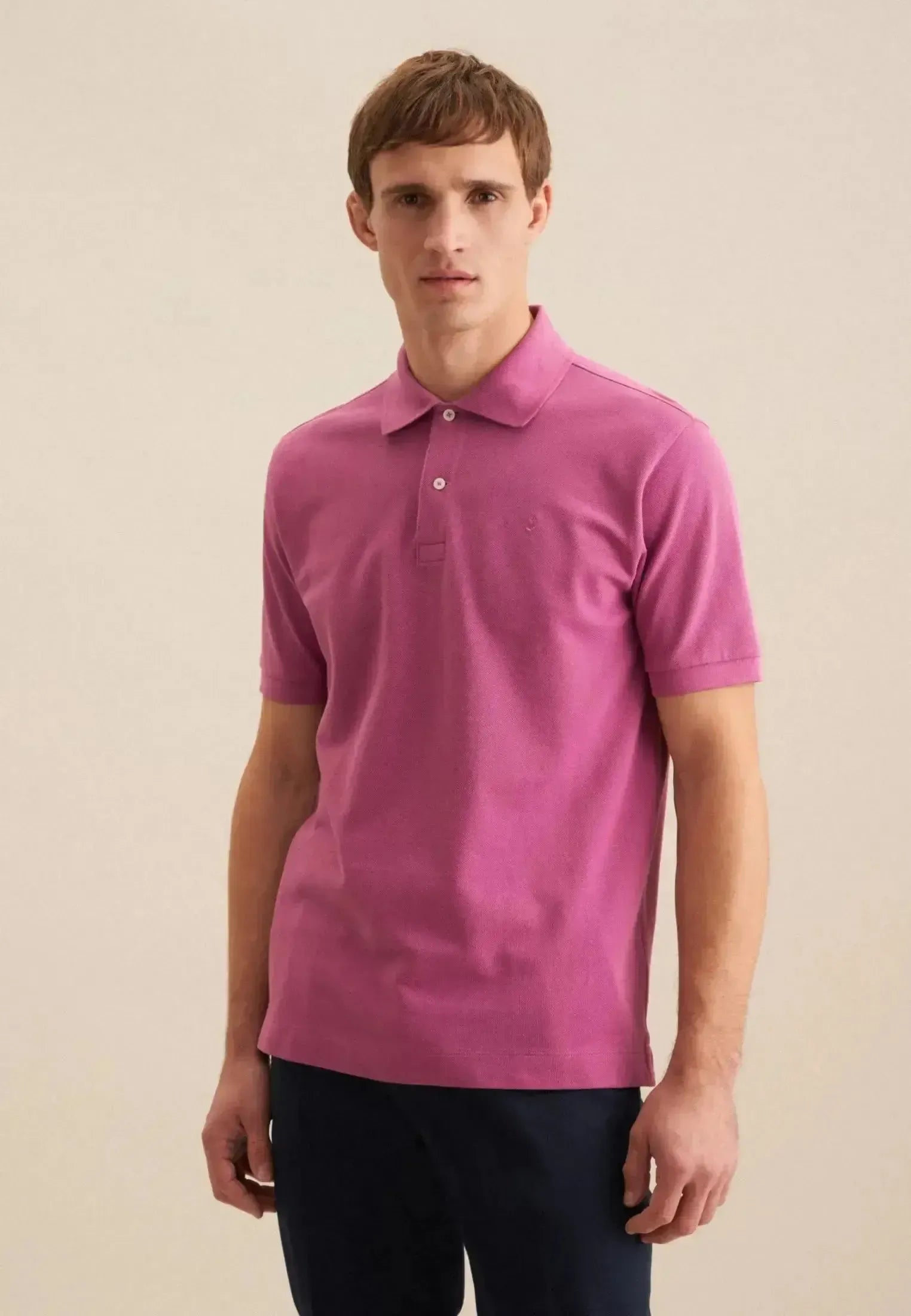 Seidensticker Regular Fit Pique Polo Shirt Dark Pink | Studio DOS