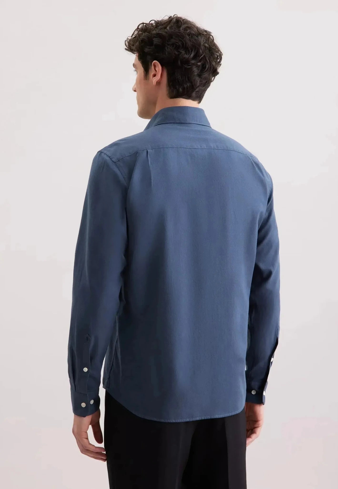 Seidensticker Regular Fit Spread Kent Pepita Flannel Shirt Dark Blue | Studio DOS
