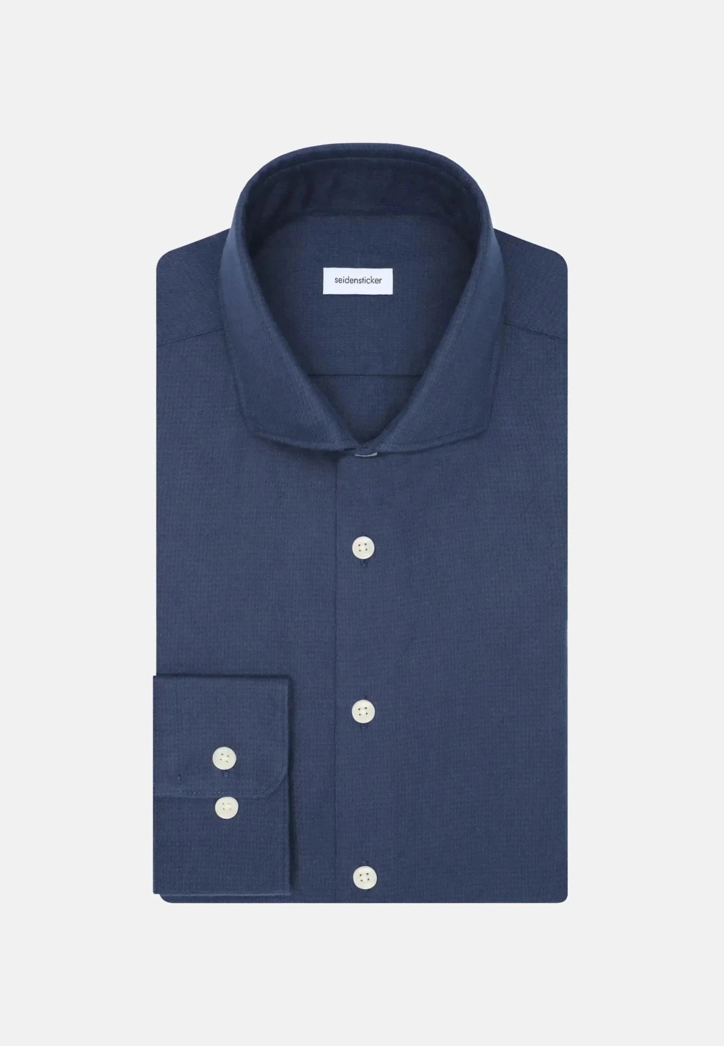 Seidensticker Regular Fit Spread Kent Pepita Flannel Shirt Dark Blue | Studio DOS