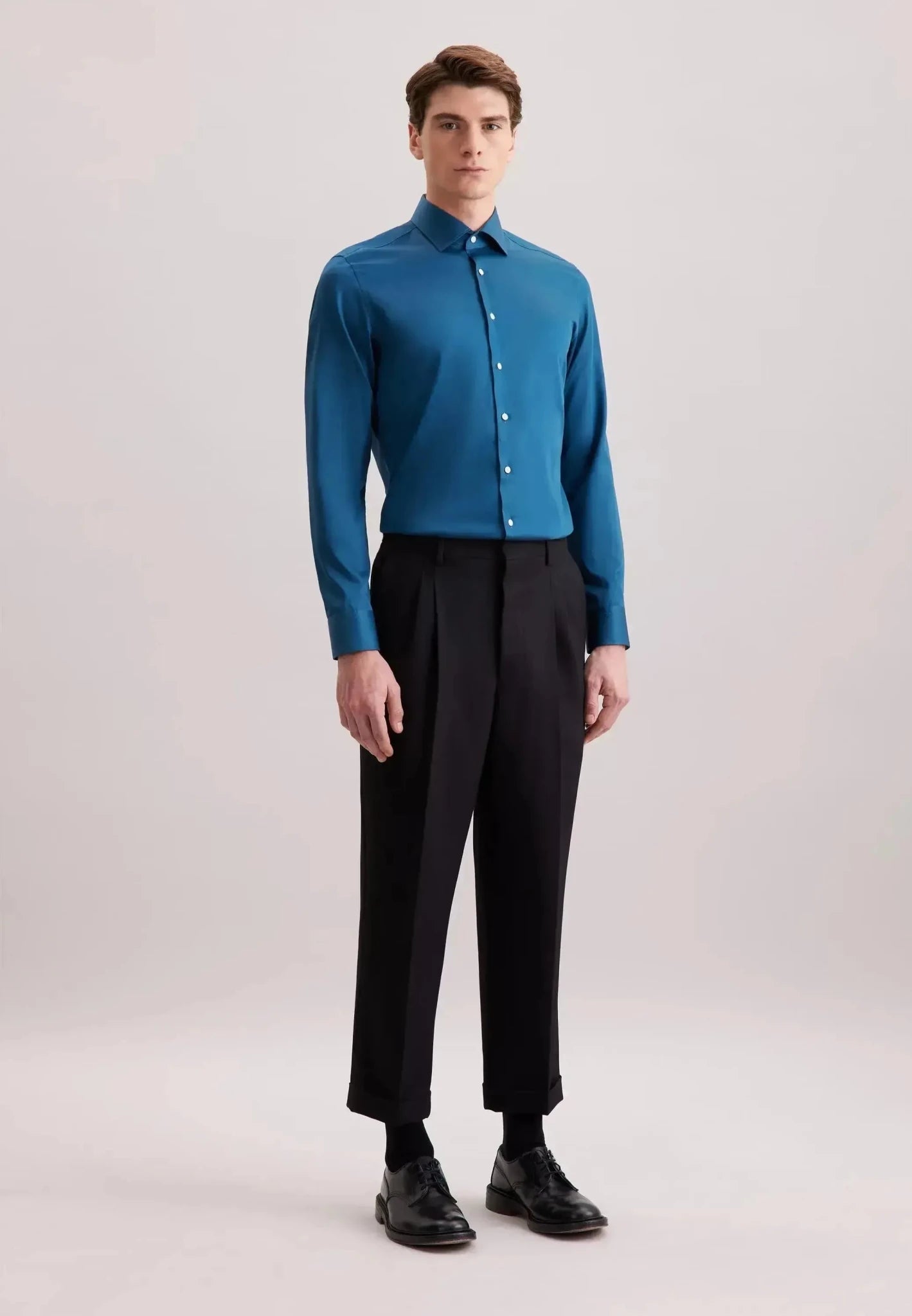 Seidensticker Shaped Fit Easy Iron New Kent Business Shirt Dark Teal | Studio DOS