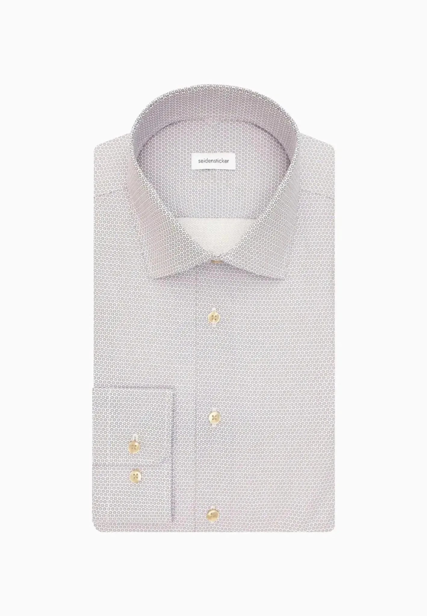 Seidensticker Slim Fit Business Kent Print Pattern Business Shirt Beige | Studio DOS