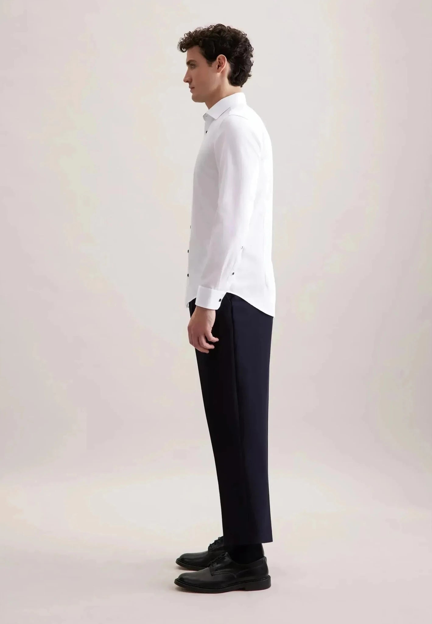 Seidensticker Slim Fit No Iron Contrast Kent Collar Business Shirt White | Studio DOS