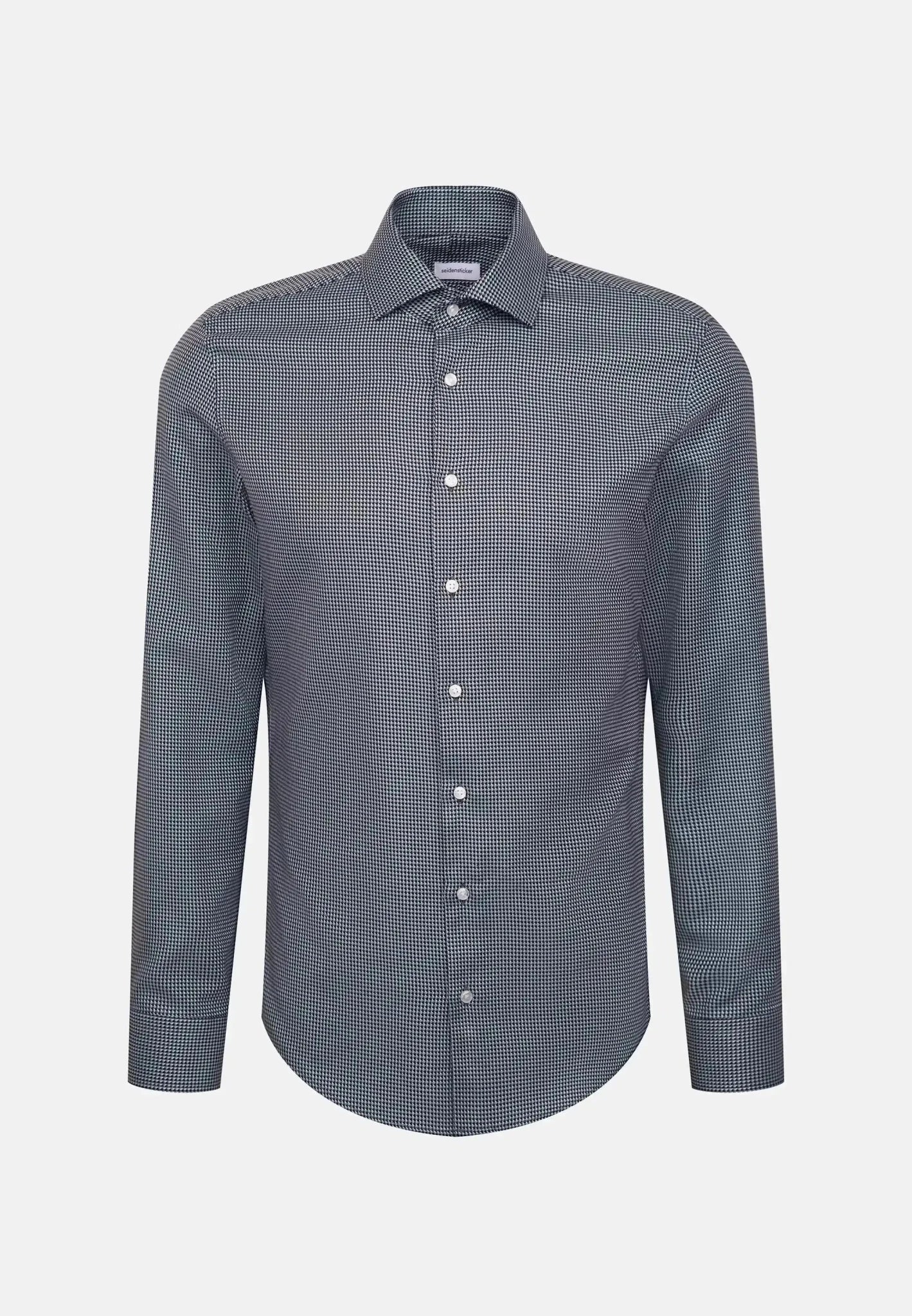 Seidensticker Slim Fit No Iron Spread Kent Pepita Business Shirt Dark Blue | Studio DOS