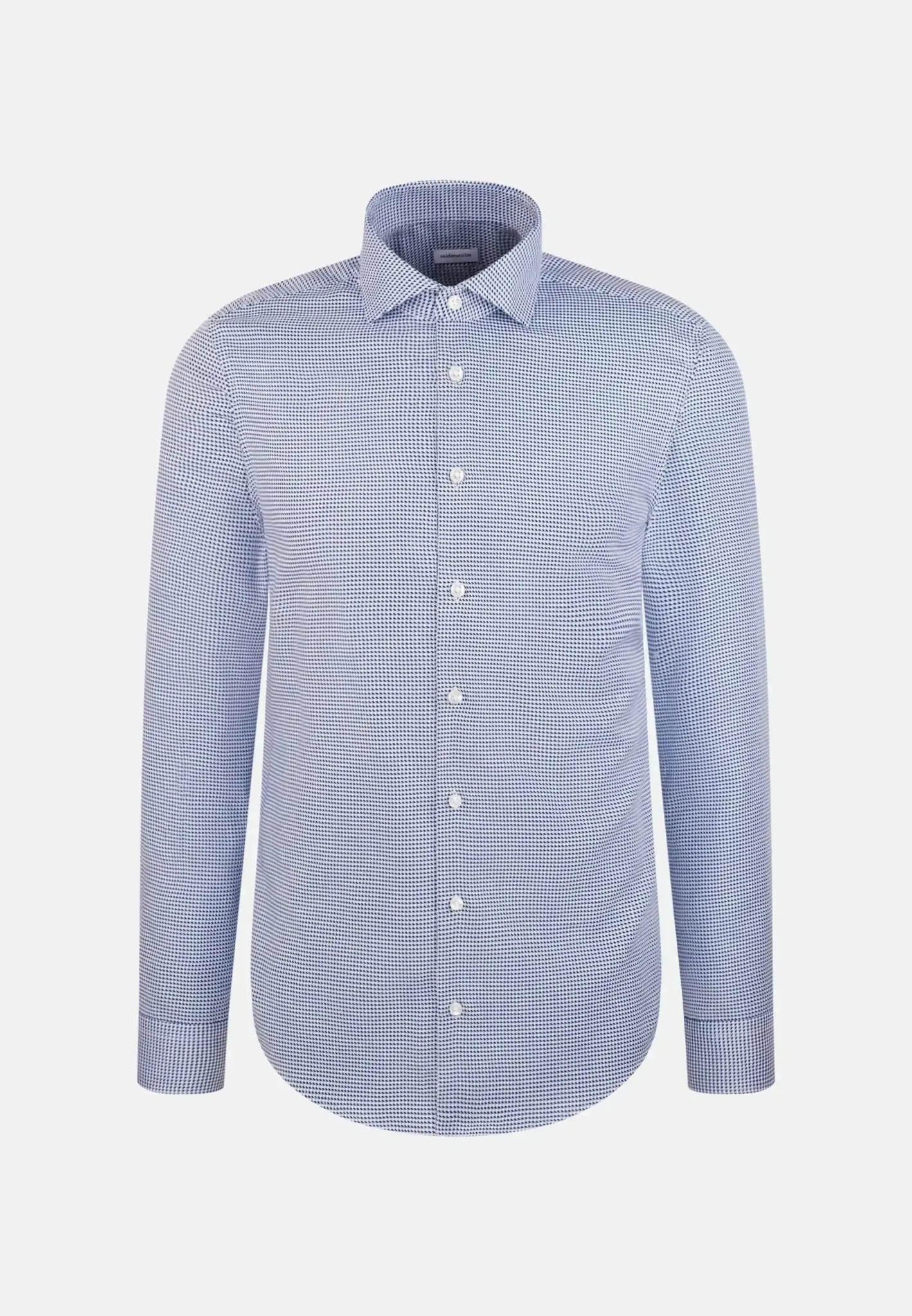 Seidensticker Slim Fit No Iron Spread Kent Pepita Business Shirt Mid Blue | Studio DOS