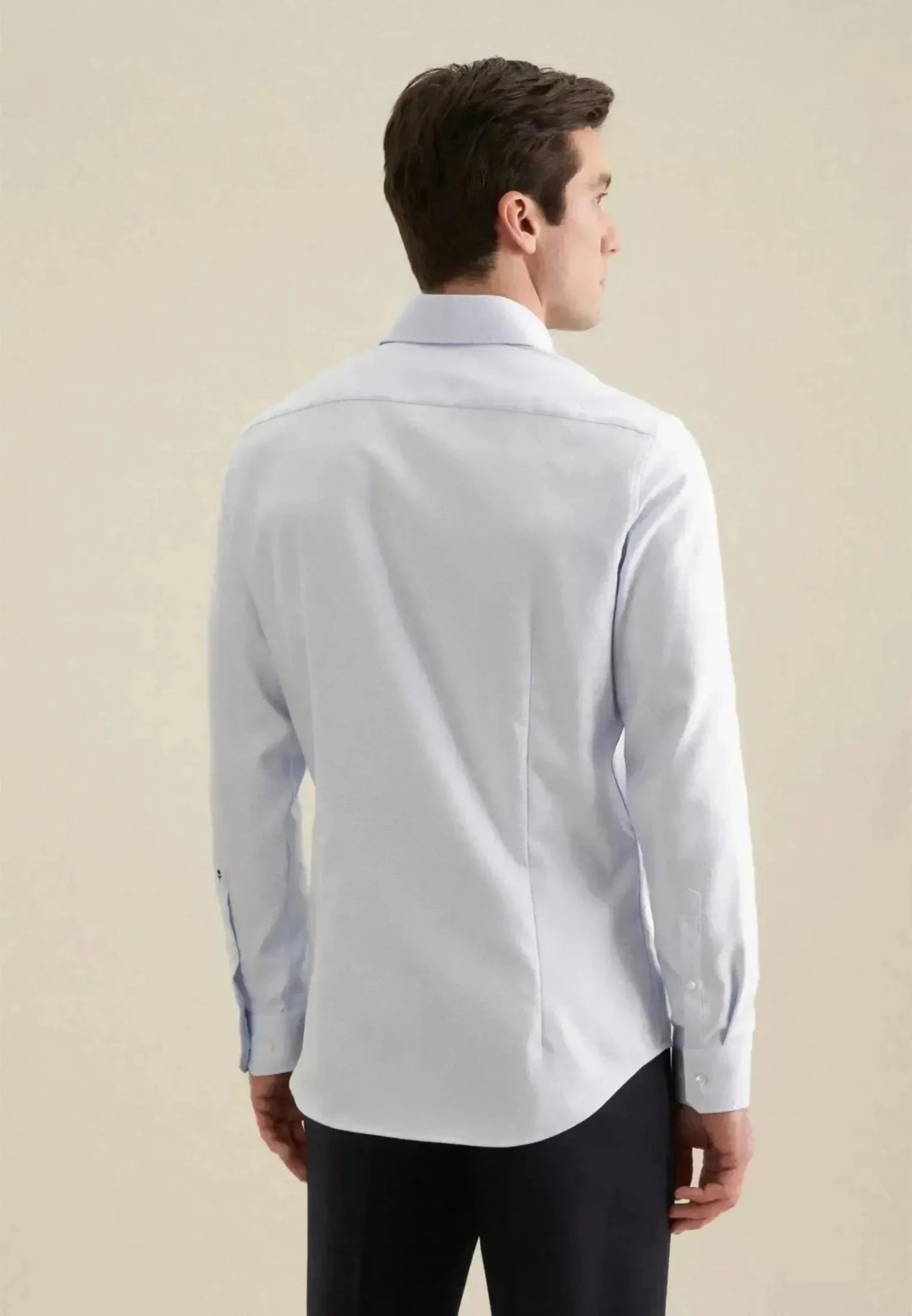 Seidensticker Slim Fit No Iron Spread Kent Structured Business Shirt Light Blue | Studio DOS