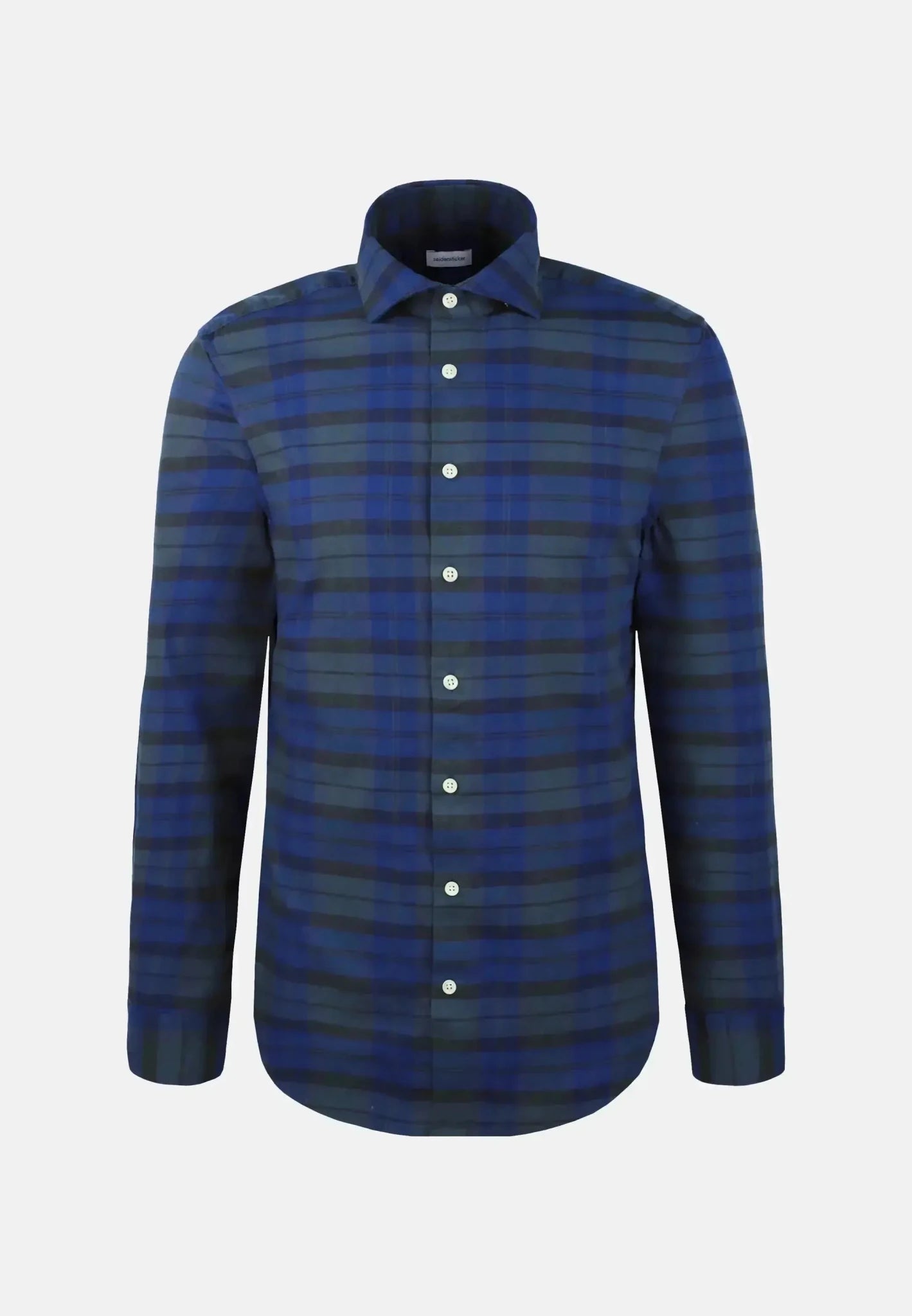 Seidensticker Slim Fit Spread Kent Check Flannel Shirt Dark Blue | Studio DOS