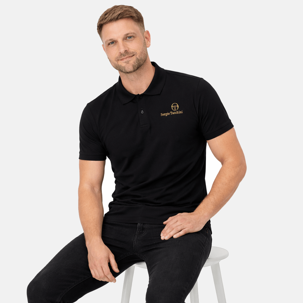 Sergio Tacchini Supermac Primo Polo Shirt Black/Gold | Studio DOS