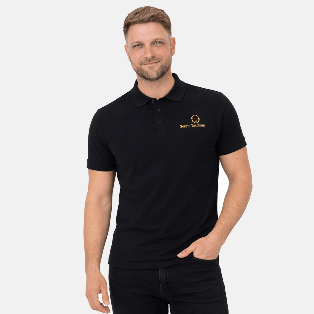 Sergio Tacchini Supermac Primo Polo Shirt Black/Gold | Studio DOS