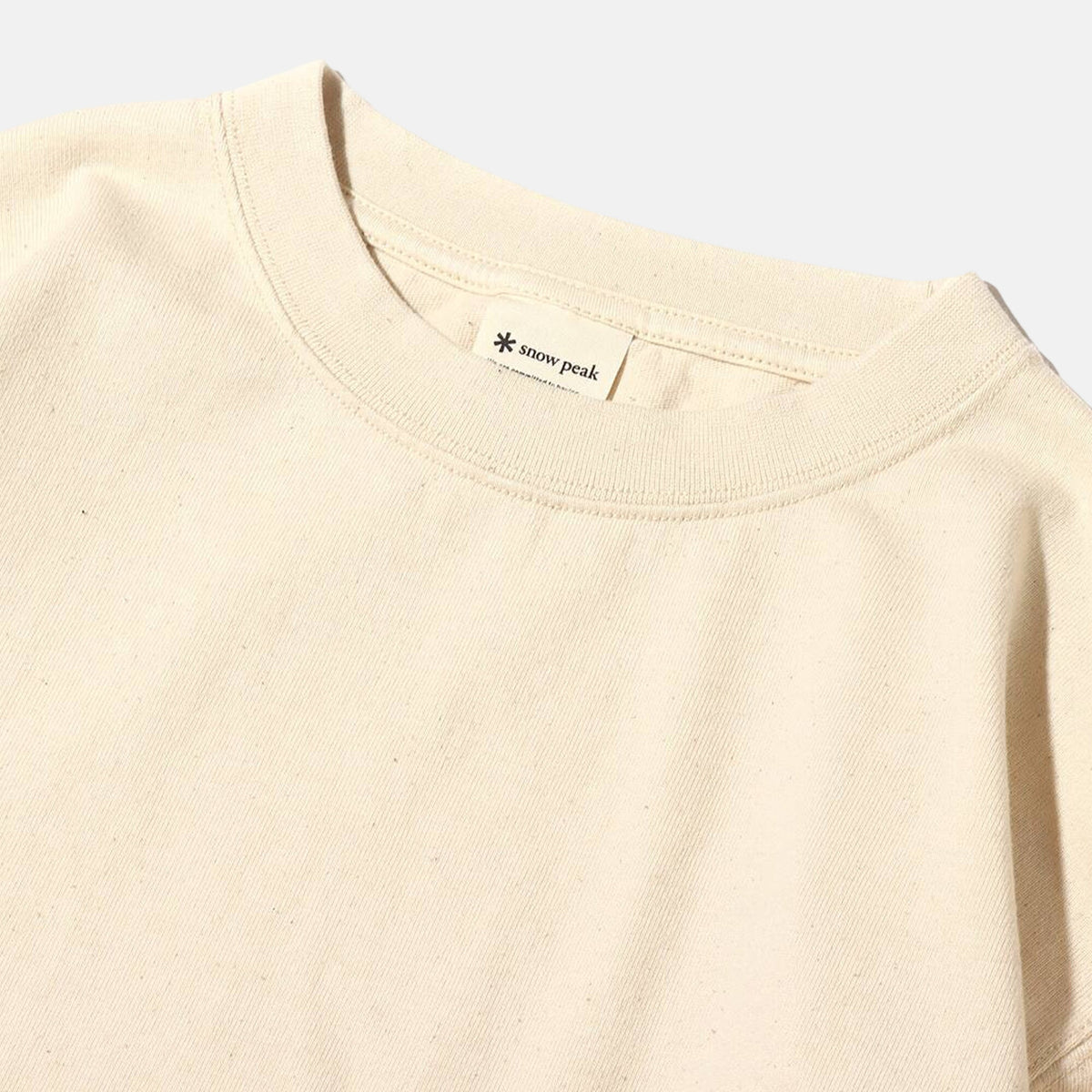 Snow Peak Mens Recycled Cotton Heavy Long Sleeve T-Shirt Ecru | Studio DOS
