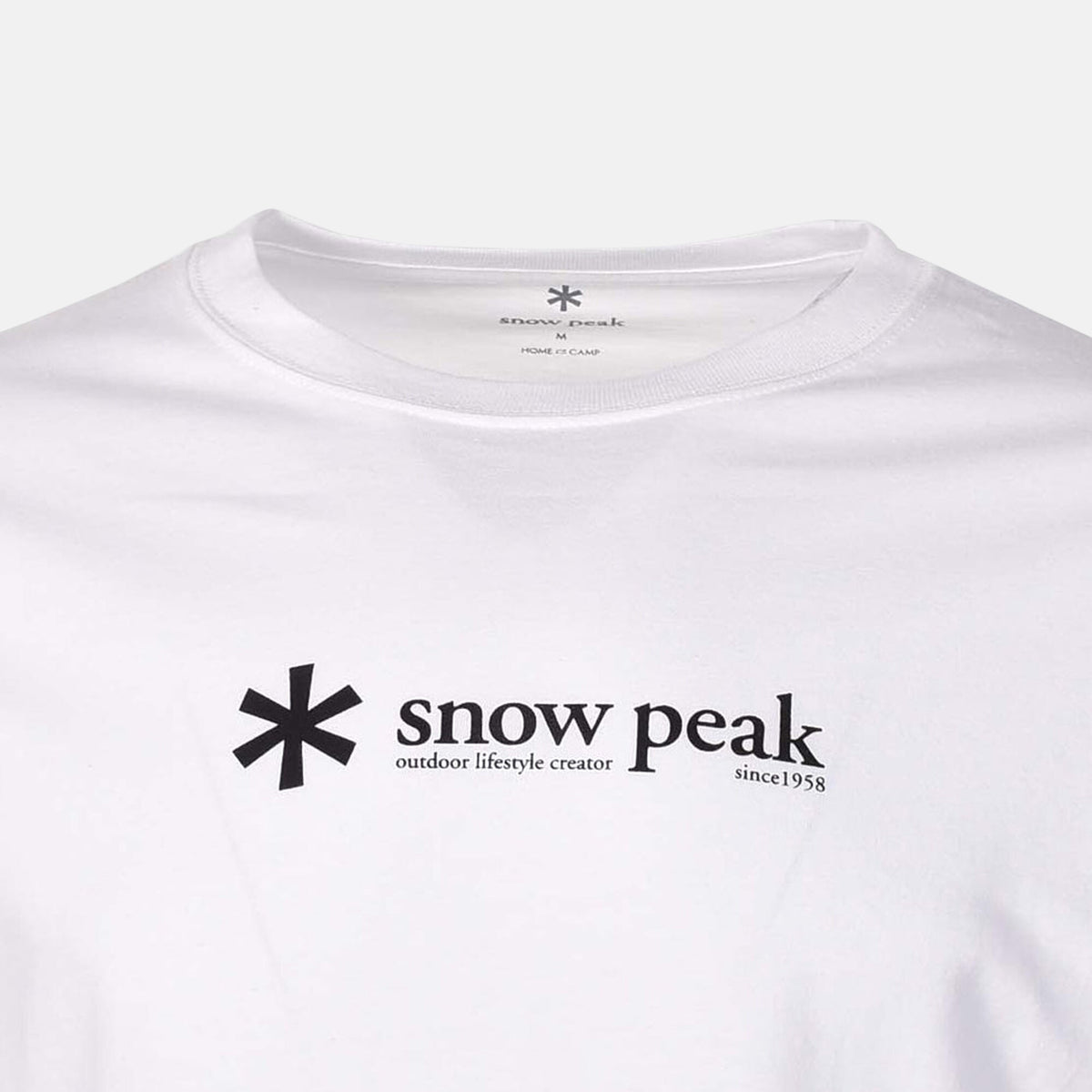 Snow Peak Mens Soft Cotton Logo Long Sleeve T-Shirt White | Studio DOS
