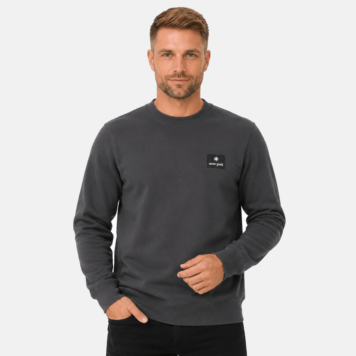 Snow Peak Square Logo Sweatshirt Charcoal | Studio DOS