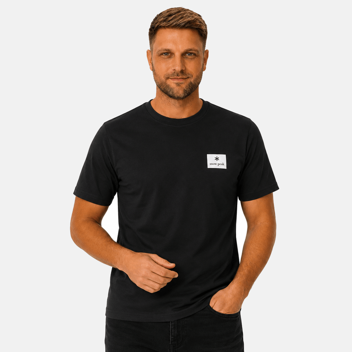 Snow Peak Square Logo T-Shirt Black | Studio DOS