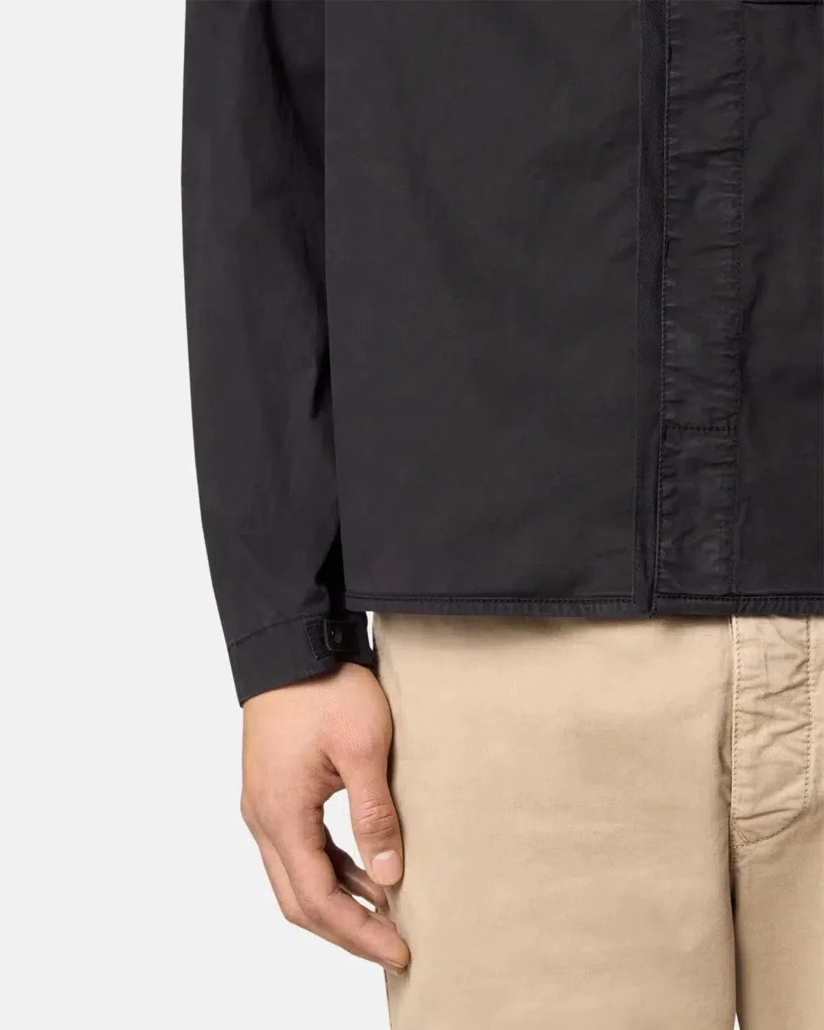 STONE ISLAND 1200033 SUPIMA COTTON TWILL STRETCH - TC OVERSHIRT BLACK | Studio DOS