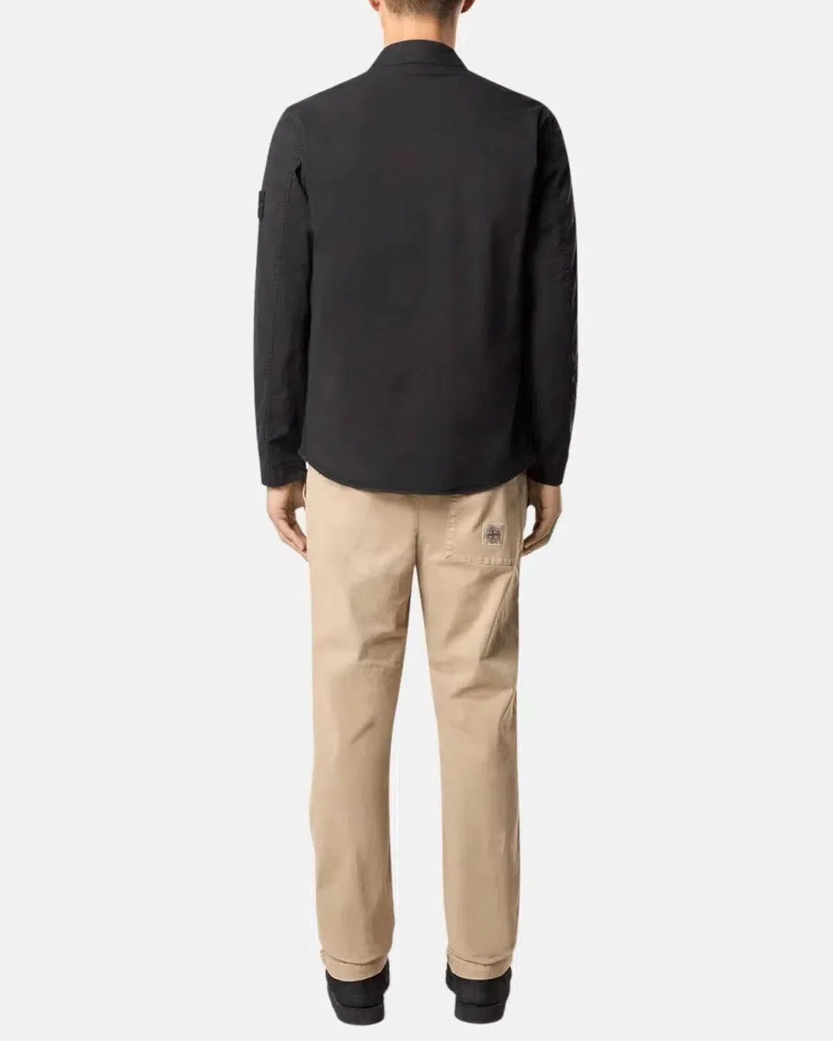 STONE ISLAND 1200033 SUPIMA COTTON TWILL STRETCH - TC OVERSHIRT BLACK | Studio DOS