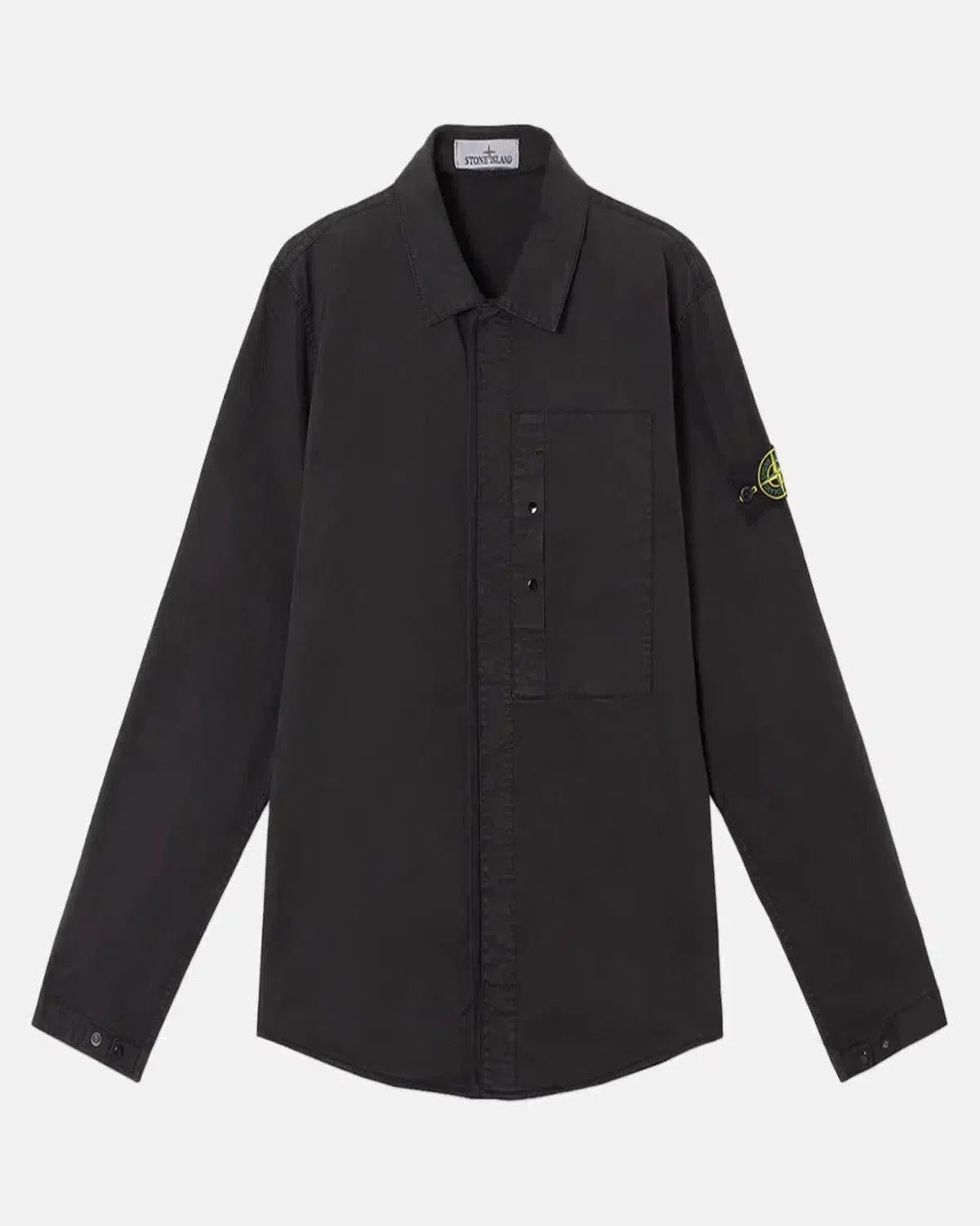 STONE ISLAND 1200033 SUPIMA COTTON TWILL STRETCH - TC OVERSHIRT BLACK | Studio DOS