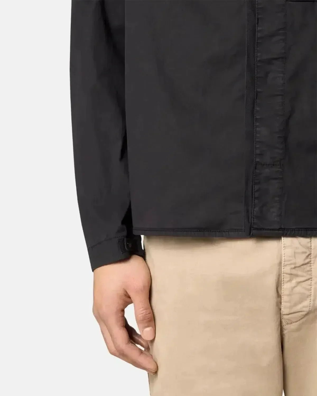 STONE ISLAND 1200033 SUPIMA COTTON TWILL STRETCH - TC OVERSHIRT BLACK | Studio DOS