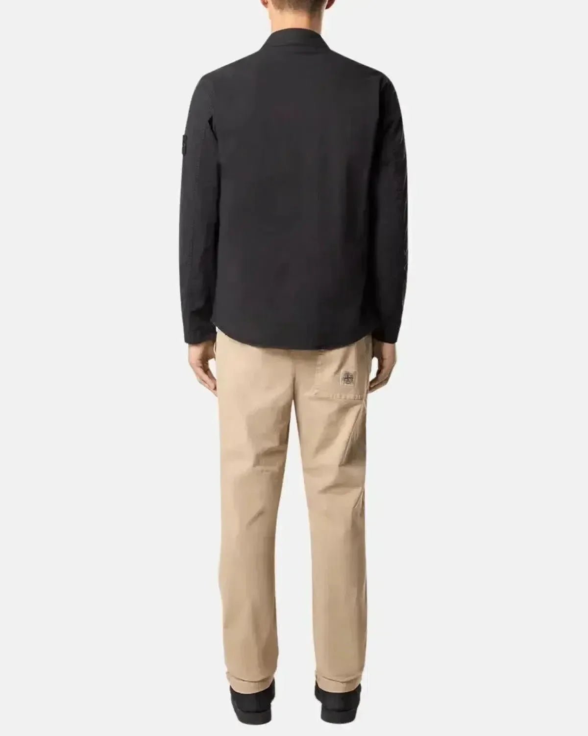 STONE ISLAND 1200033 SUPIMA COTTON TWILL STRETCH - TC OVERSHIRT BLACK | Studio DOS