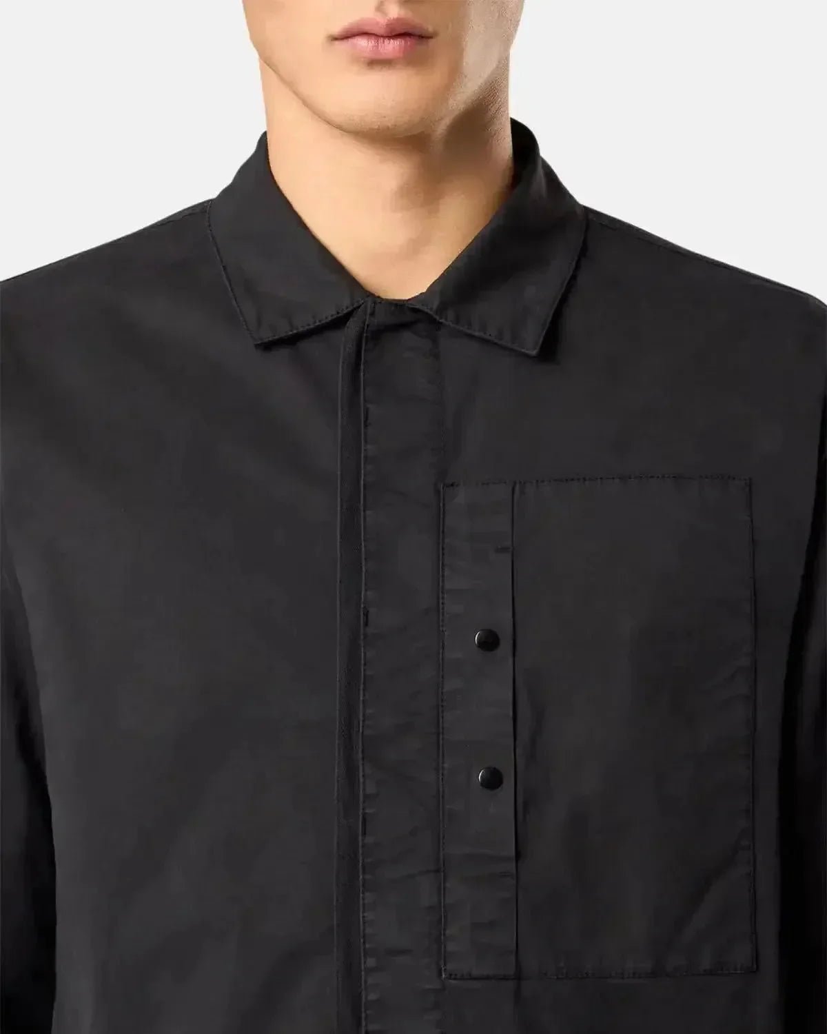 STONE ISLAND 1200033 SUPIMA COTTON TWILL STRETCH - TC OVERSHIRT BLACK | Studio DOS