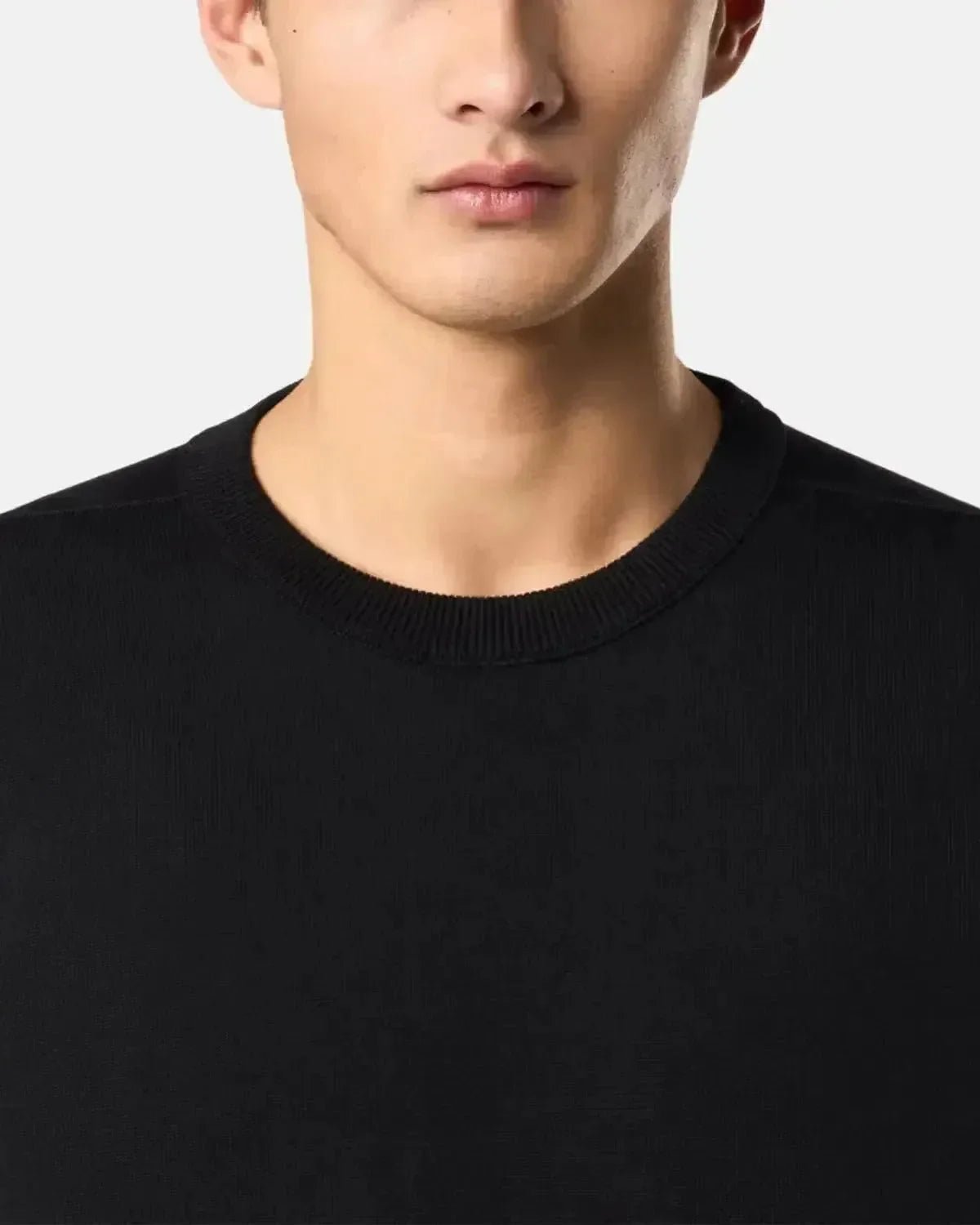 STONE ISLAND 5100053 SOFT ORGANIC COTTON CREWNECK KNIT BLACK | Studio DOS