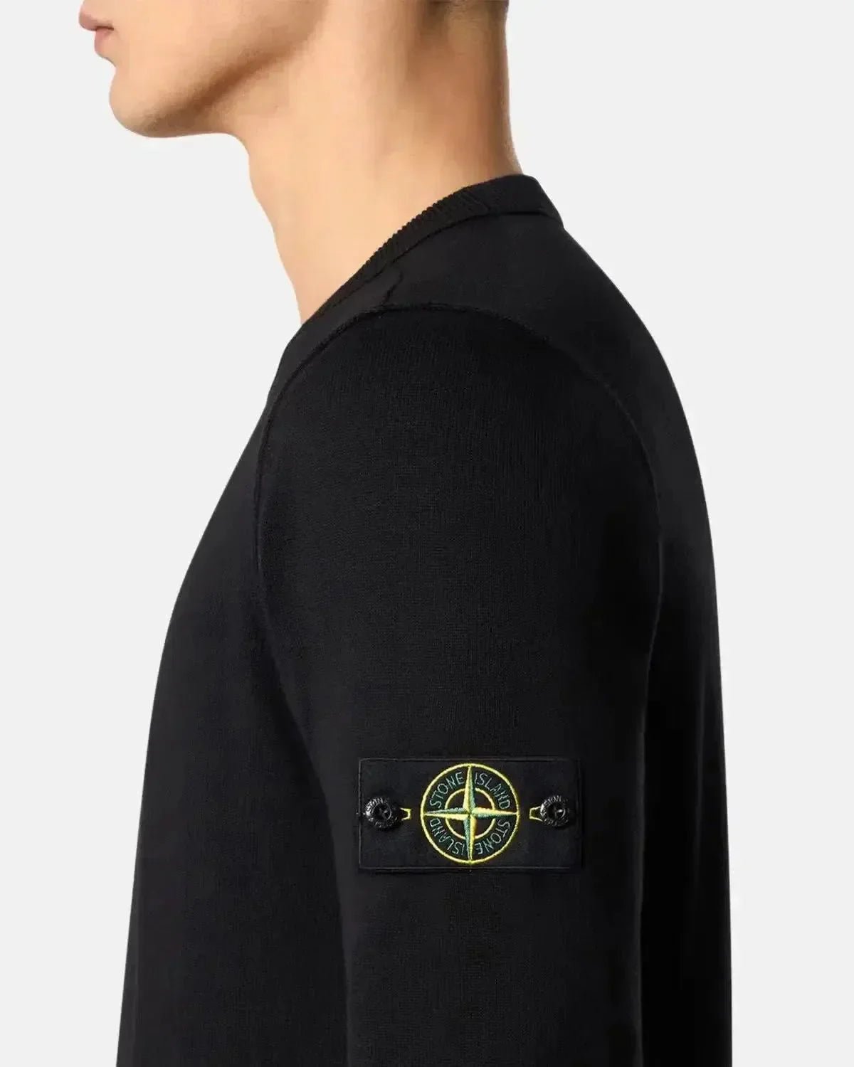 STONE ISLAND 5100053 SOFT ORGANIC COTTON CREWNECK KNIT BLACK | Studio DOS