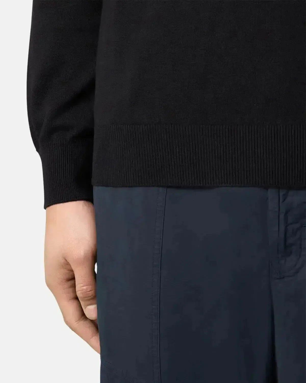 STONE ISLAND 5100053 SOFT ORGANIC COTTON CREWNECK KNIT BLACK | Studio DOS