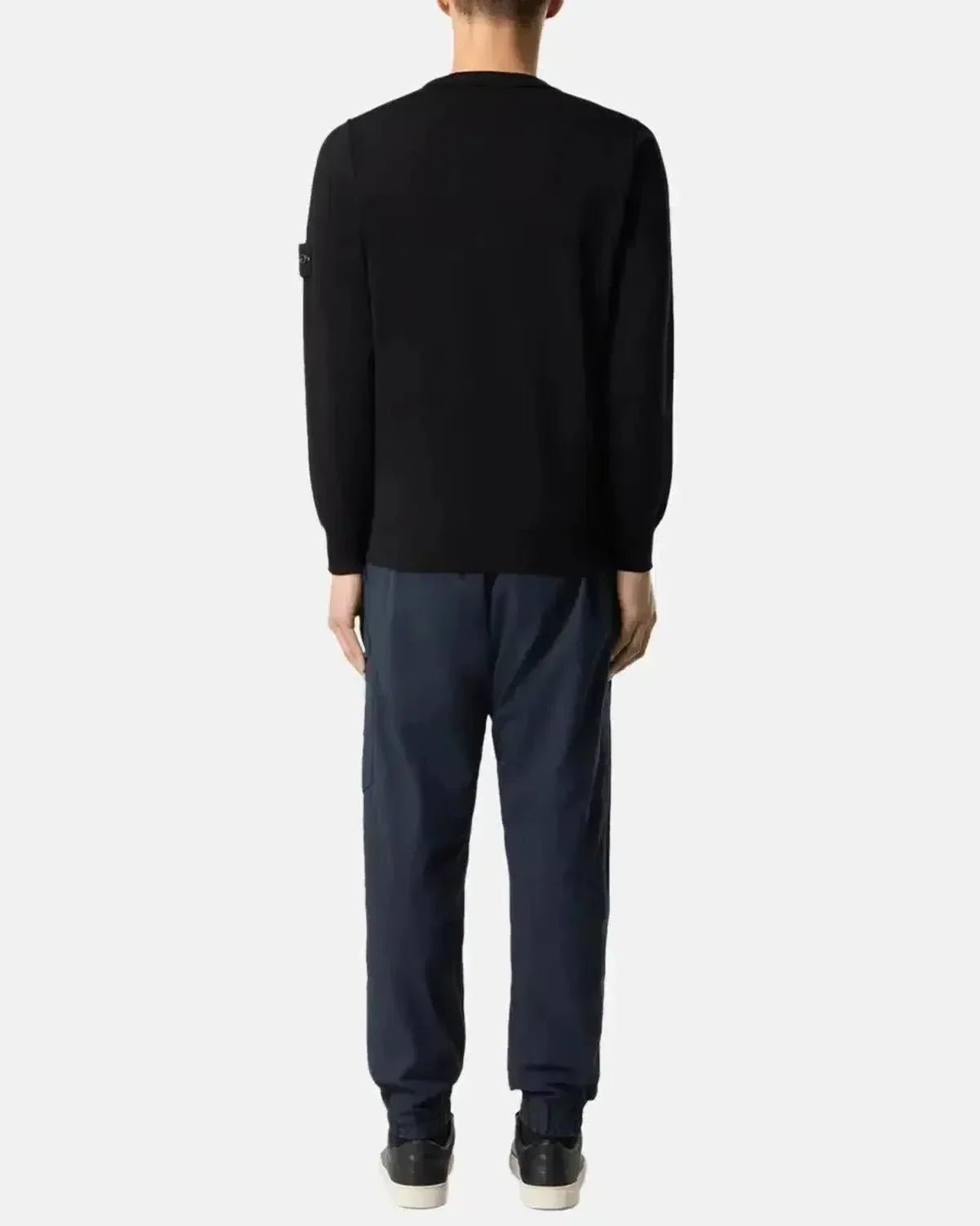 STONE ISLAND 5100053 SOFT ORGANIC COTTON CREWNECK KNIT BLACK | Studio DOS