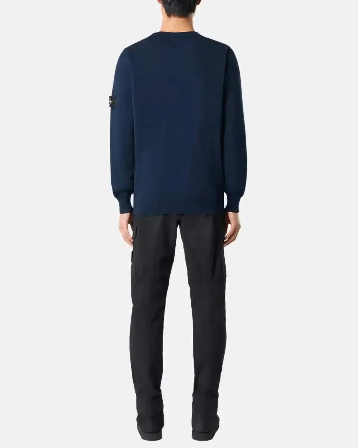 STONE ISLAND 5100053 SOFT ORGANIC COTTON CREWNECK KNIT NAVY BLUE | Studio DOS