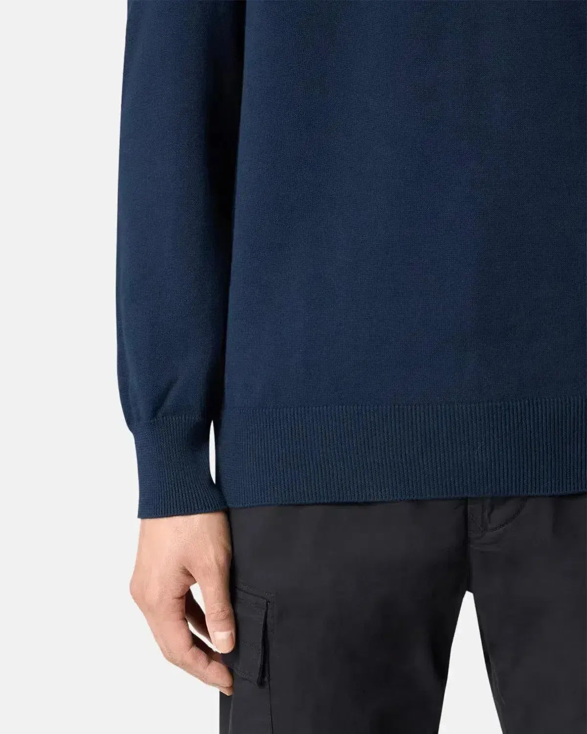 STONE ISLAND 5100053 SOFT ORGANIC COTTON CREWNECK KNIT NAVY BLUE | Studio DOS
