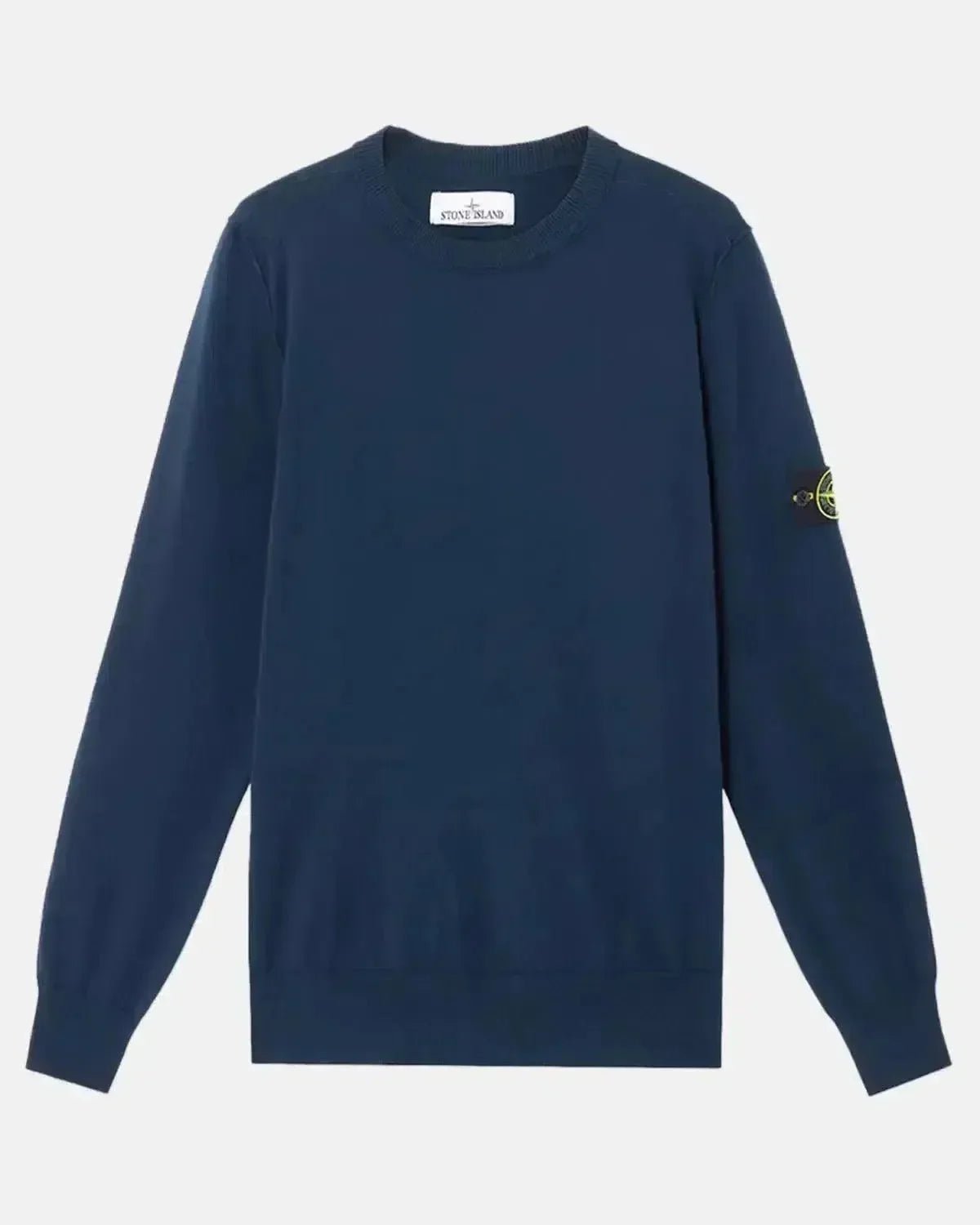 STONE ISLAND 5100053 SOFT ORGANIC COTTON CREWNECK KNIT NAVY BLUE | Studio DOS