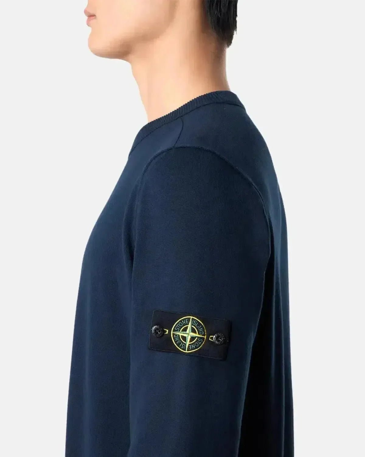 STONE ISLAND 5100053 SOFT ORGANIC COTTON CREWNECK KNIT NAVY BLUE | Studio DOS