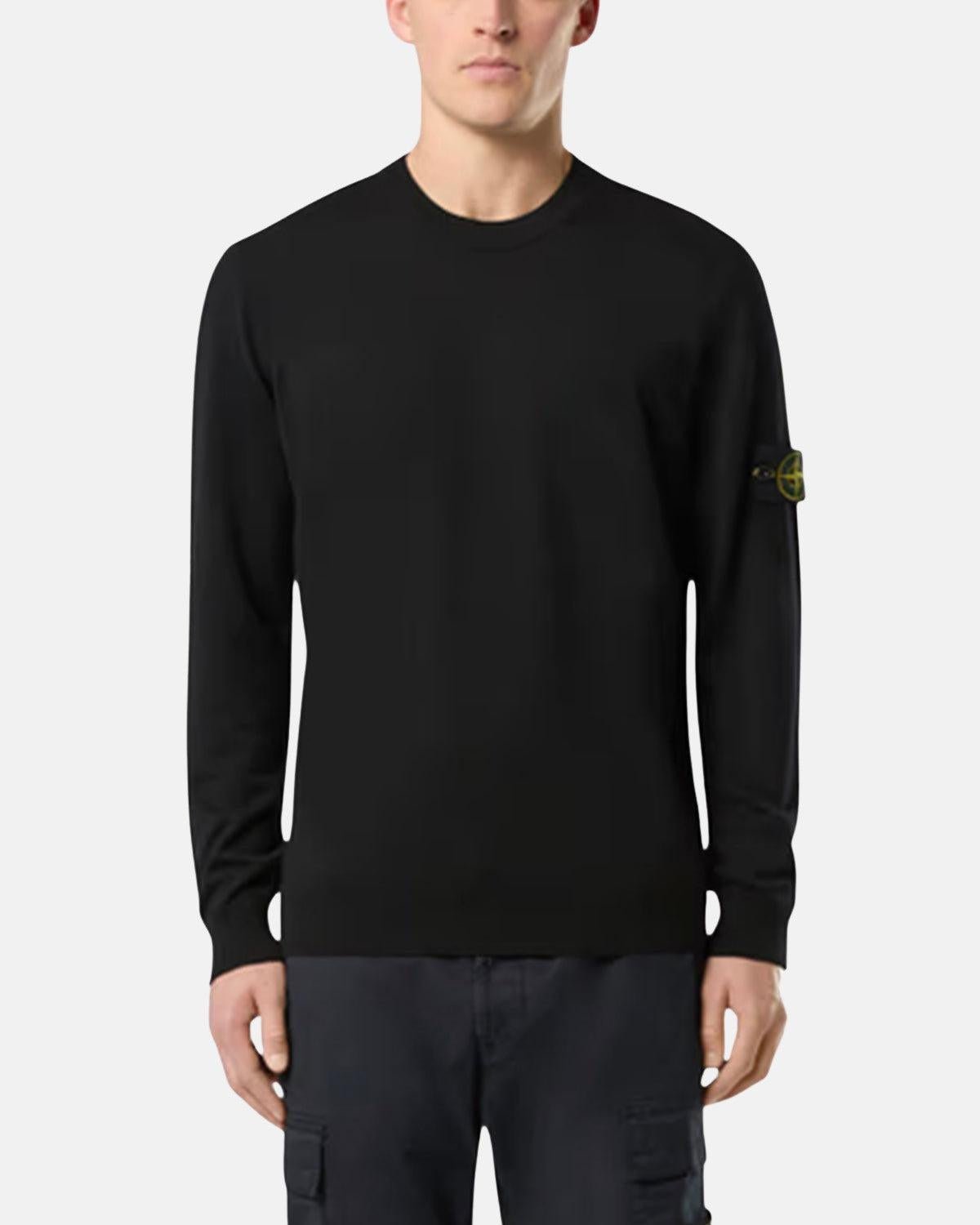 STONE ISLAND 510C4 LIGHT PURE RWS WOOL KNIT BLACK | Studio DOS