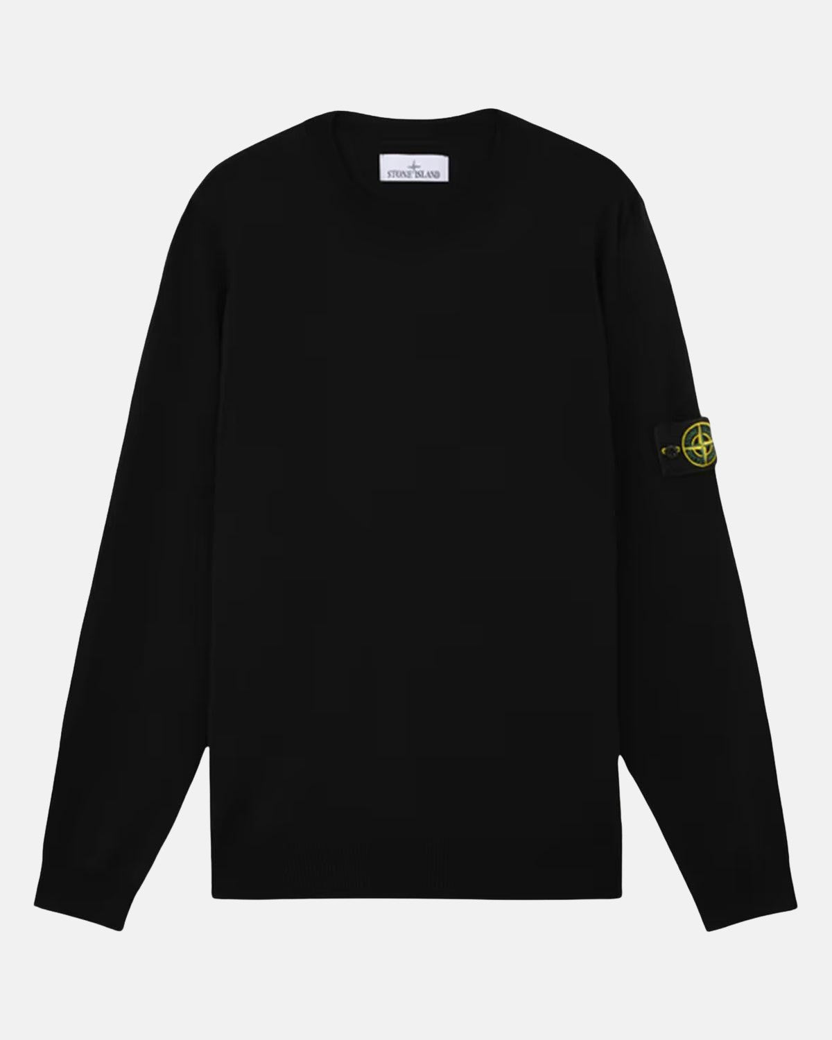 STONE ISLAND 510C4 LIGHT PURE RWS WOOL KNIT BLACK | Studio DOS
