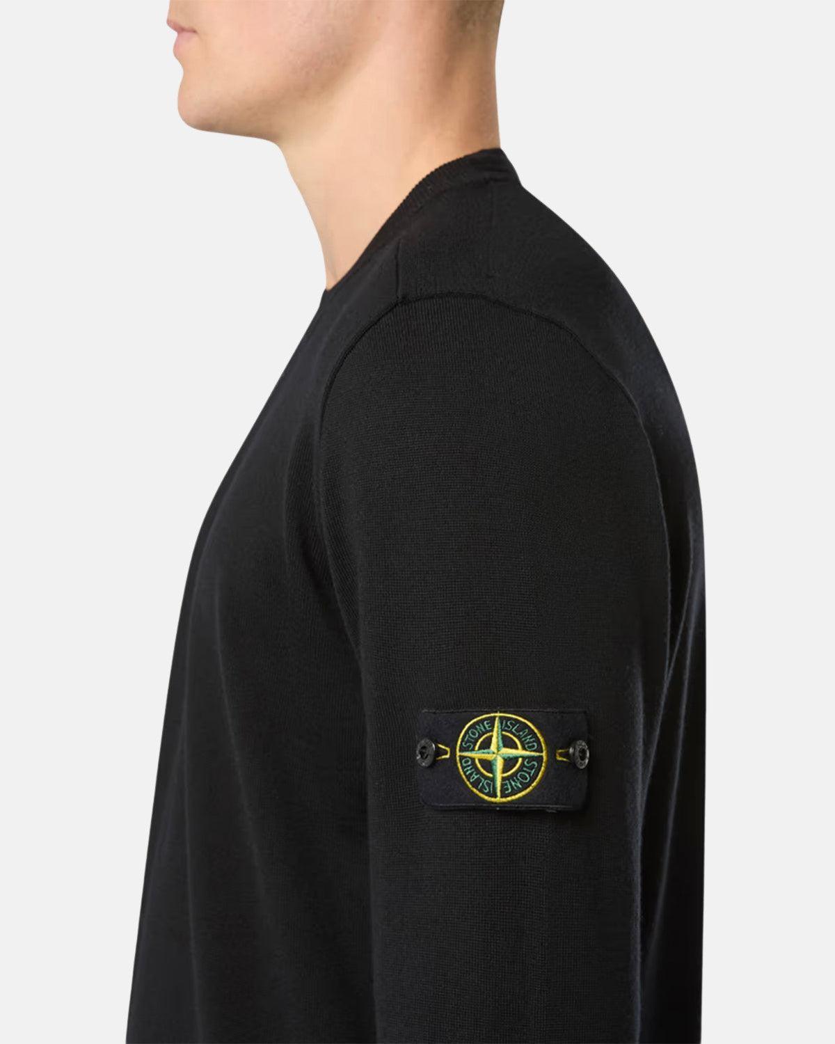 STONE ISLAND 510C4 LIGHT PURE RWS WOOL KNIT BLACK | Studio DOS