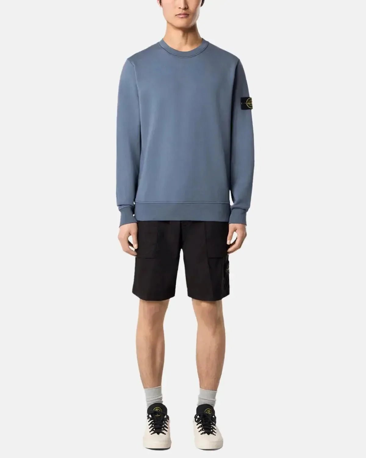 STONE ISLAND 6100044 ORGANIC COTTON FLEECE SWEATSHIRT AVIO BLUE | Studio DOS