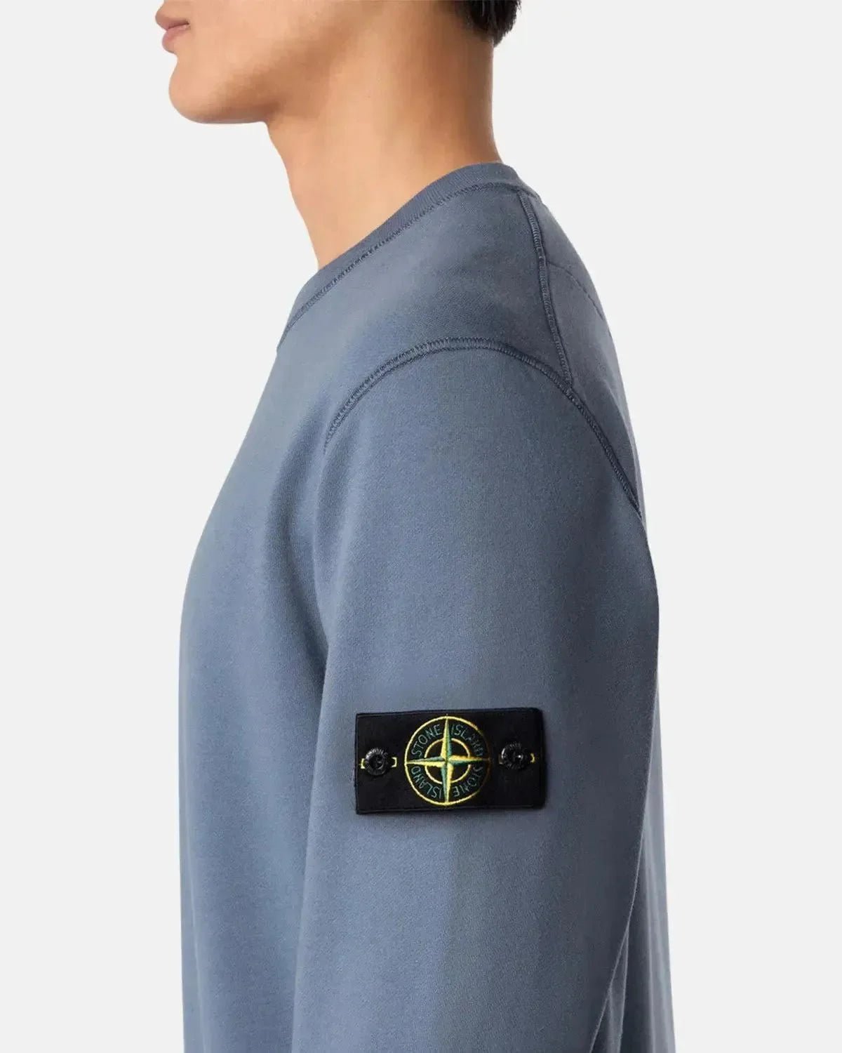 STONE ISLAND 6100044 ORGANIC COTTON FLEECE SWEATSHIRT AVIO BLUE | Studio DOS