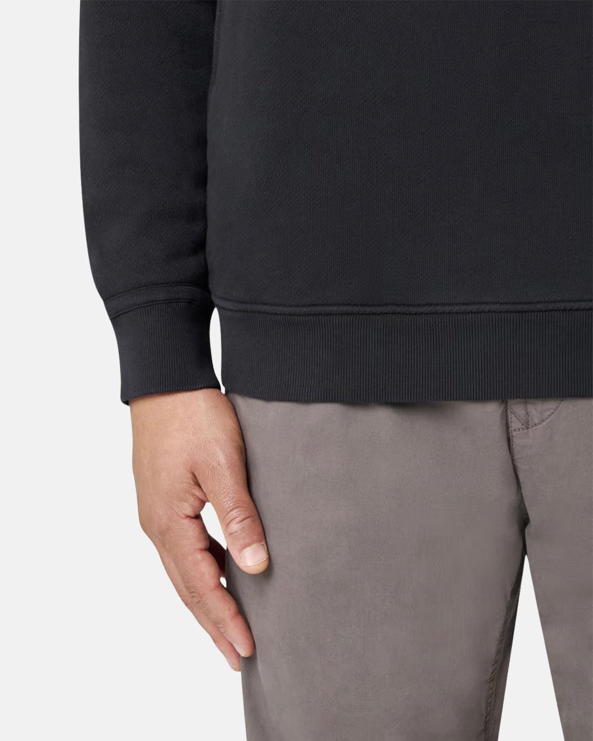 STONE ISLAND 61241 ORGANIC DIAGONAL FLEECE OLD EFFECT SWEATSHIRT BLACK | Studio DOS