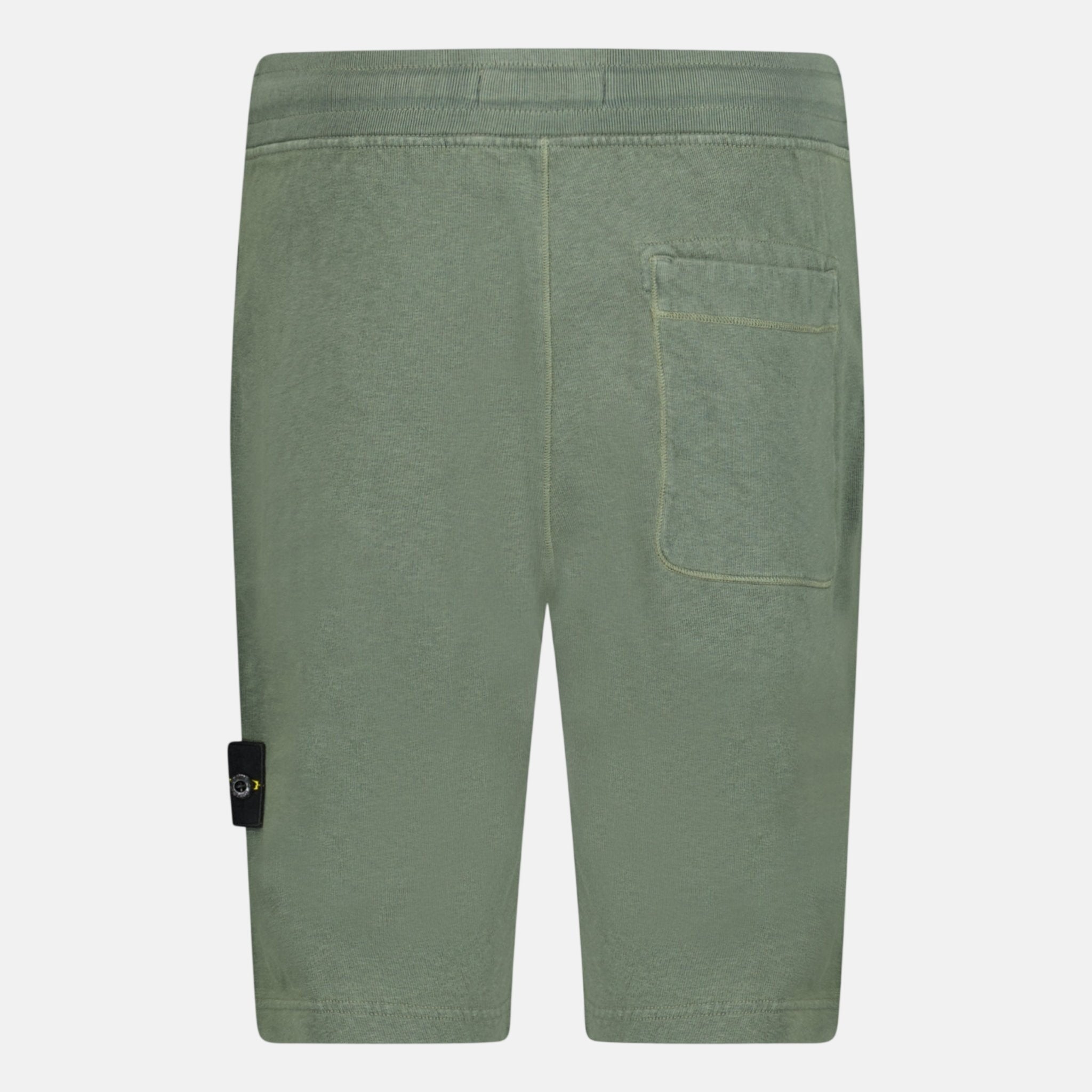 Stone Island Badge Bermuda Sweat Shorts Musk Green | Studio DOS