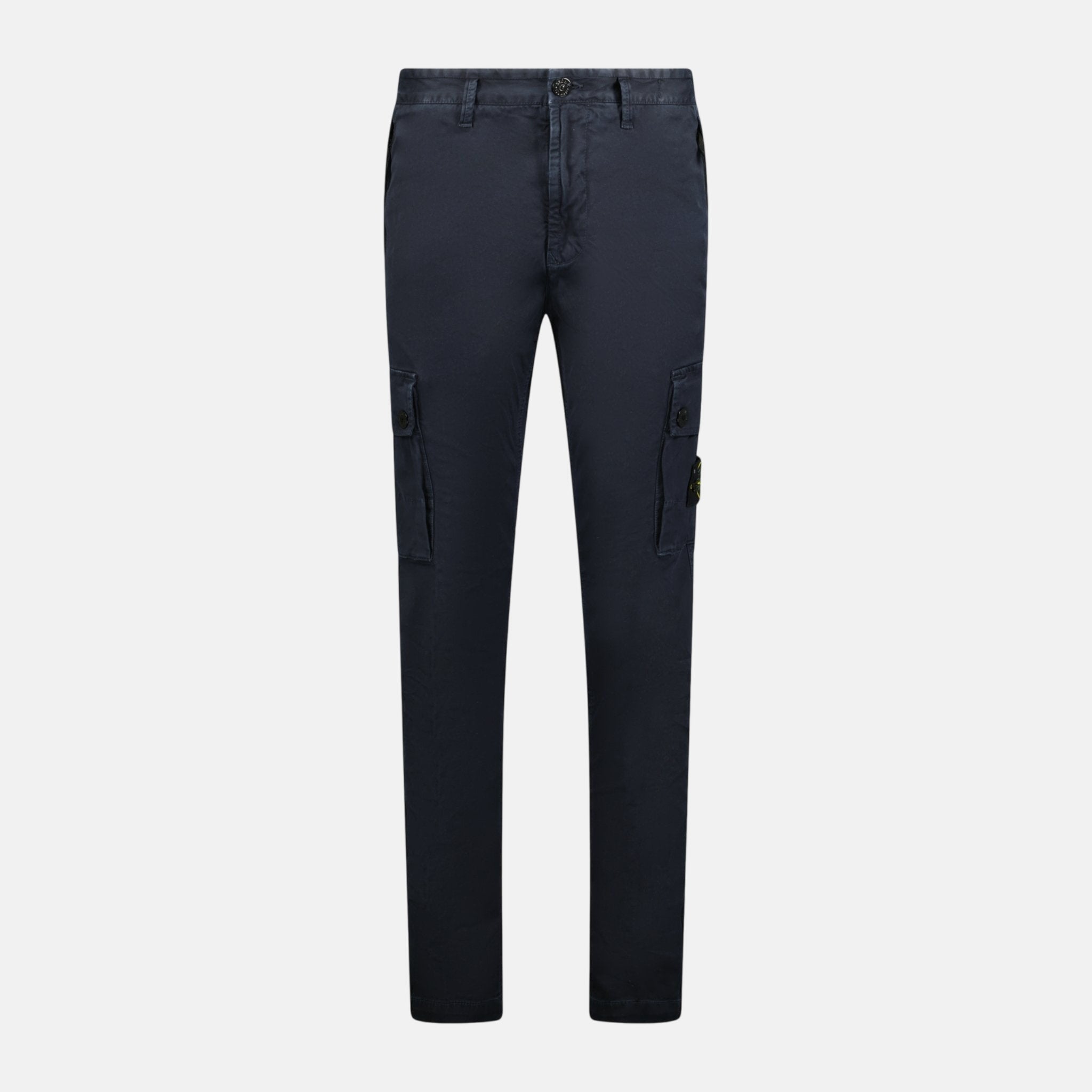 Stone Island Badge Cotton Cargo Trousers Navy | Studio DOS