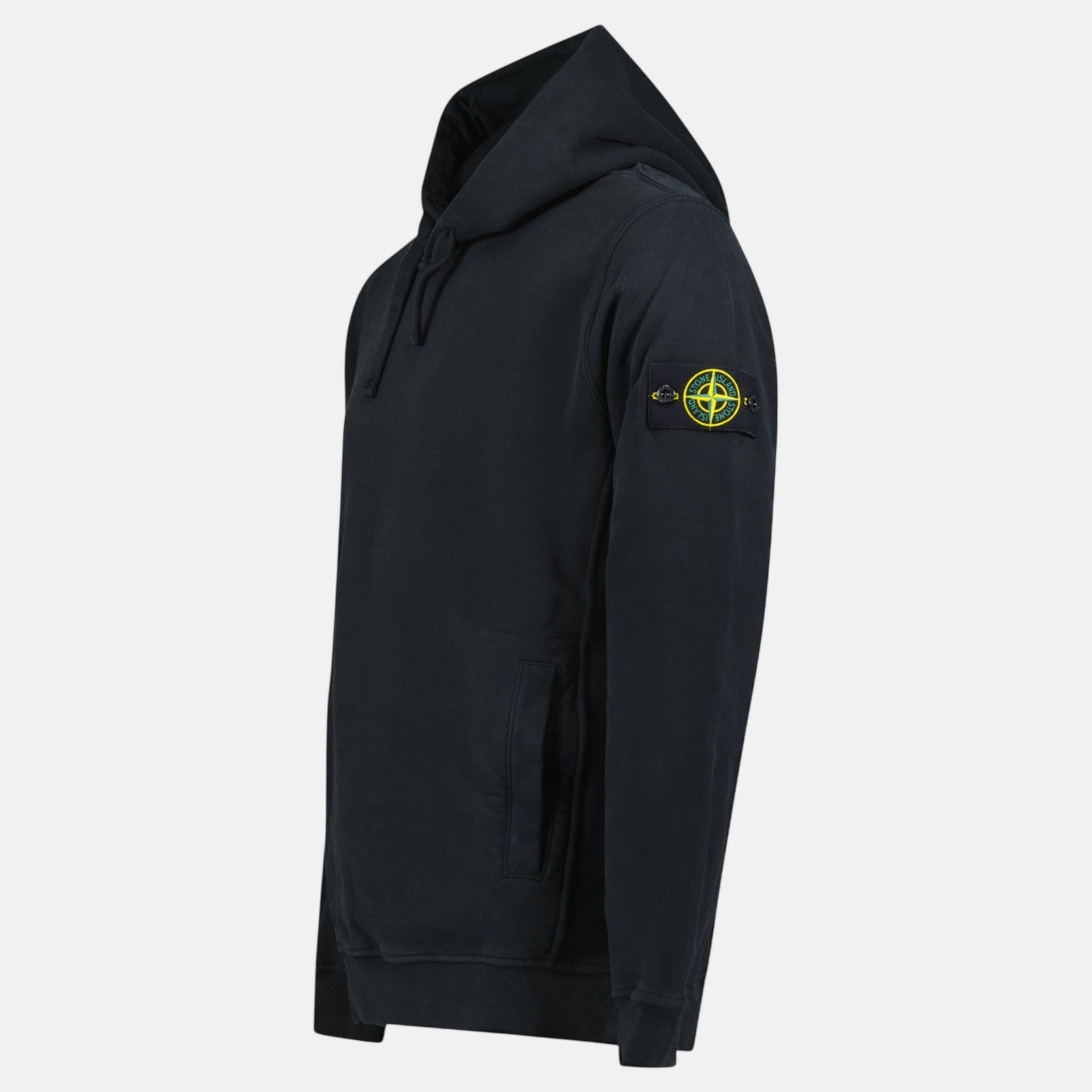 Stone Island Brushed Organic Cotton Hoodie Black | Studio DOS