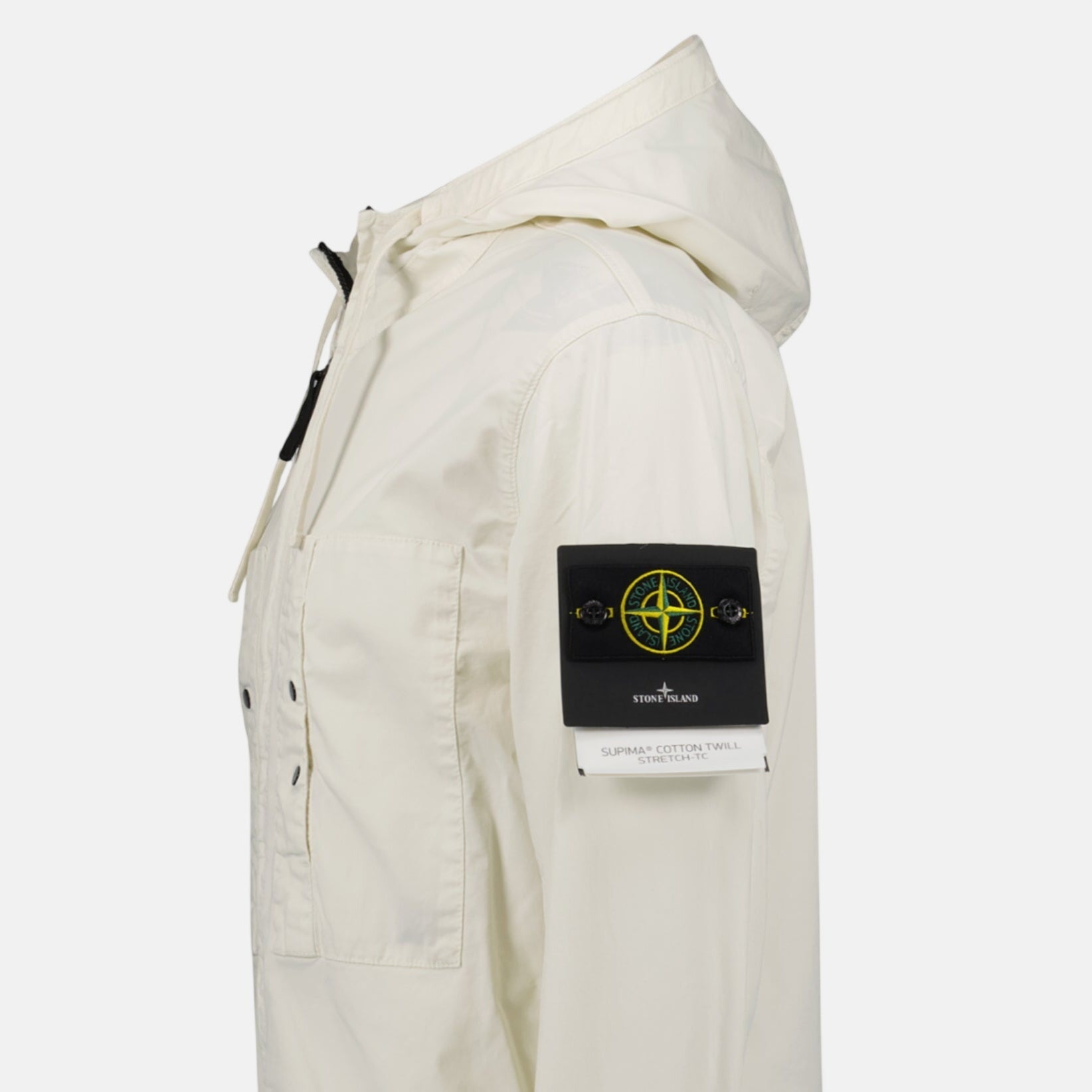 Stone Island Chest Pocket Hooded Jacket Ivory | Studio DOS