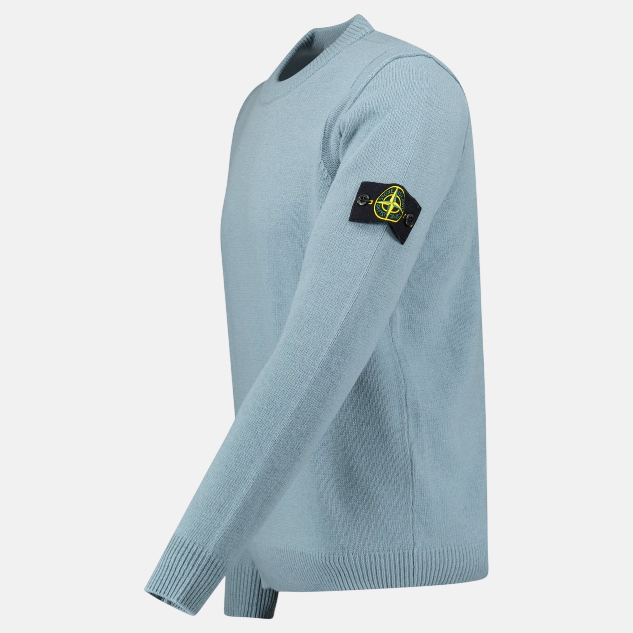Stone Island Compass - Badge Knit Wool Jumper Green Grey | Studio DOS