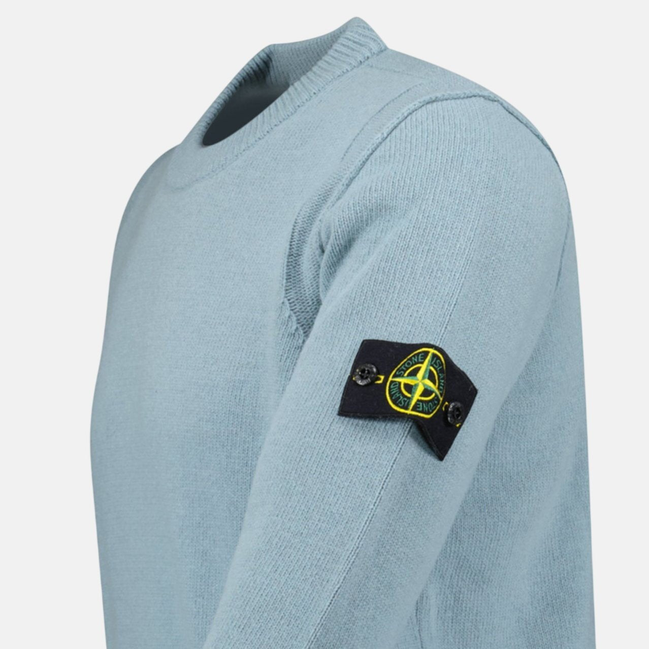 Stone Island Compass - Badge Knit Wool Jumper Green Grey | Studio DOS