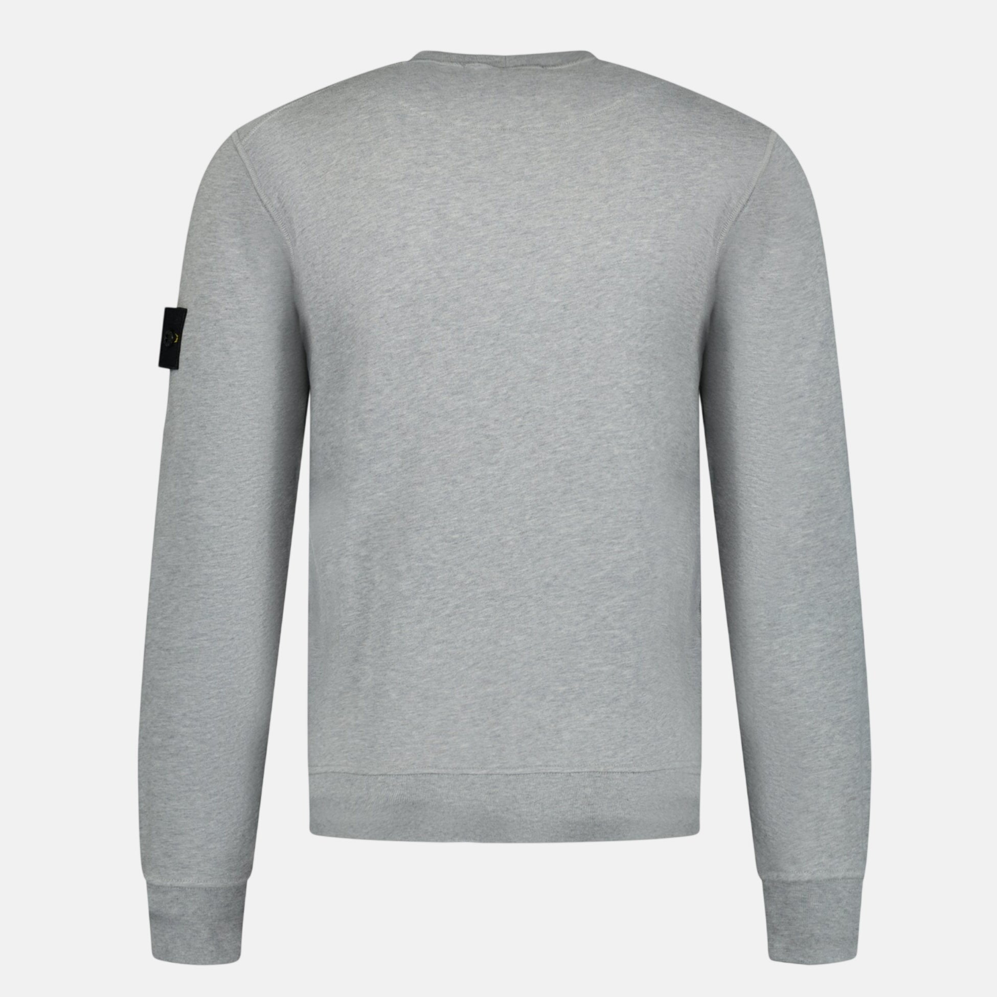 Stone Island Compass Badge Organic Cotton Crewneck Sweatshirt Grey | Studio DOS