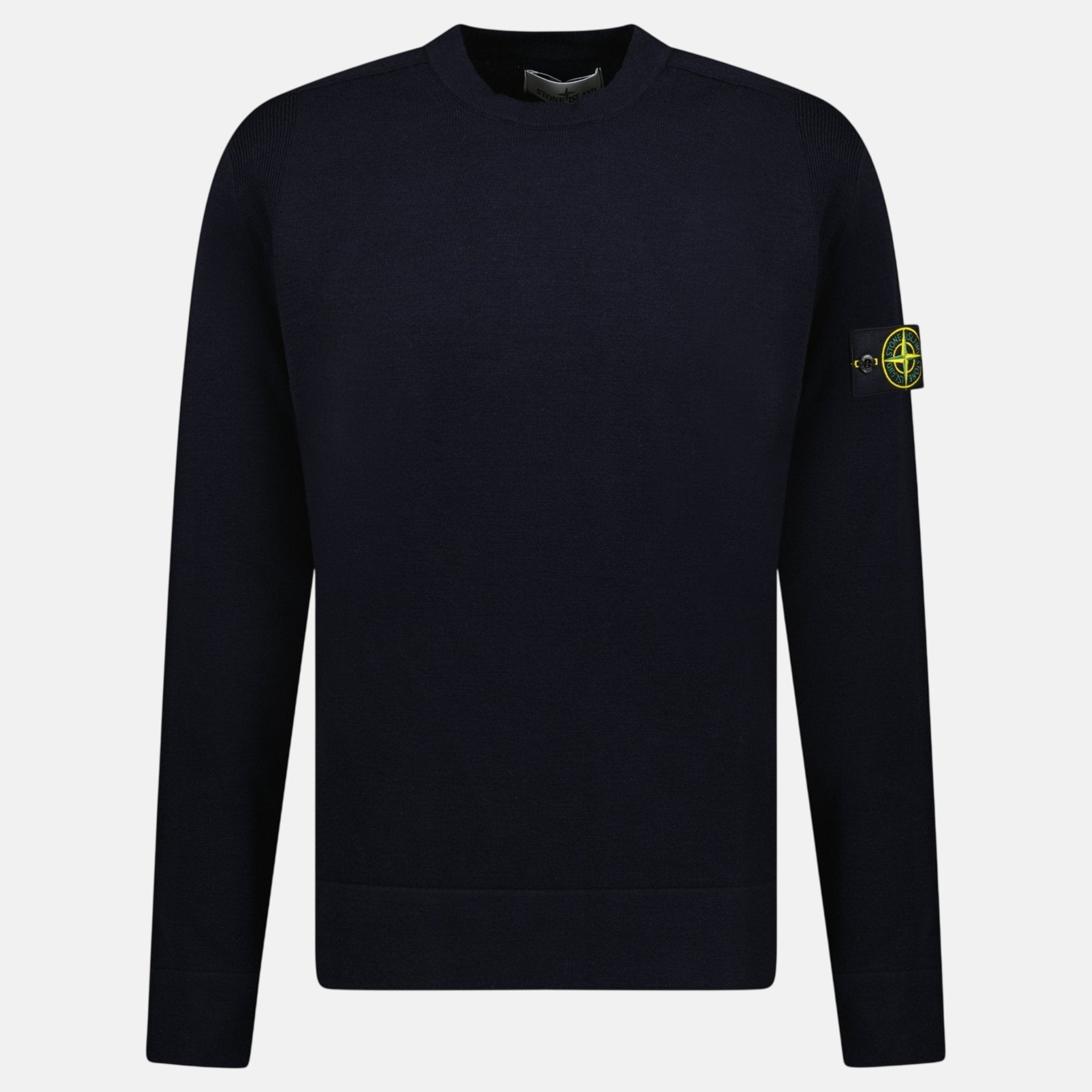 Stone Island Compass - Badge Wool Blend Jumper Navy | Studio DOS