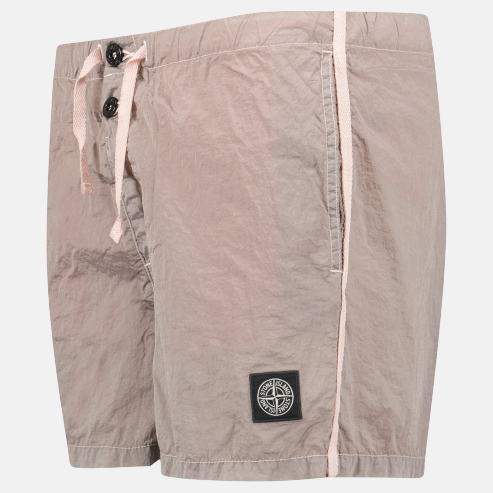Stone Island Compass Button Chrome Swim Shorts Antique Rose | Studio DOS