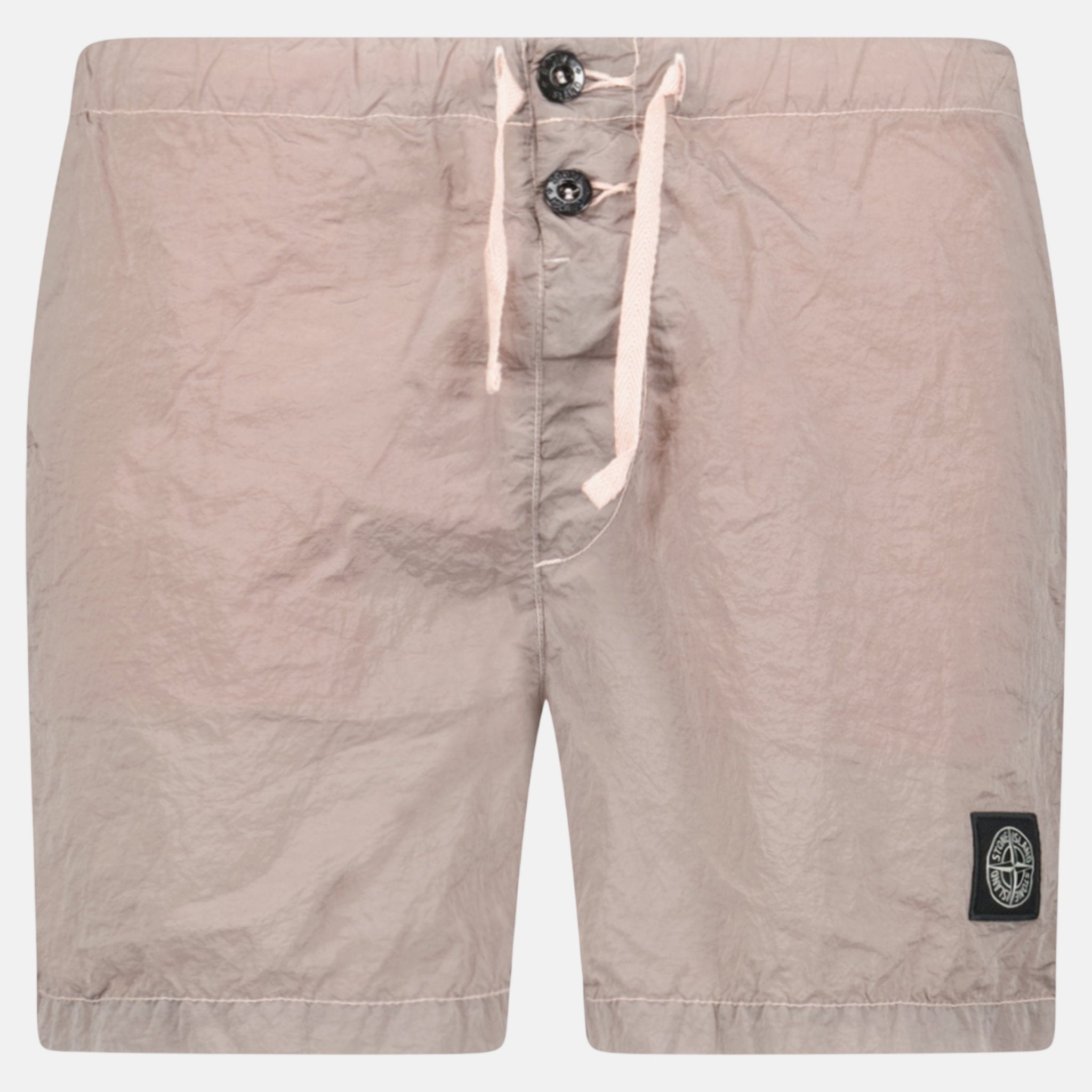 Stone Island Compass Button Chrome Swim Shorts Antique Rose | Studio DOS