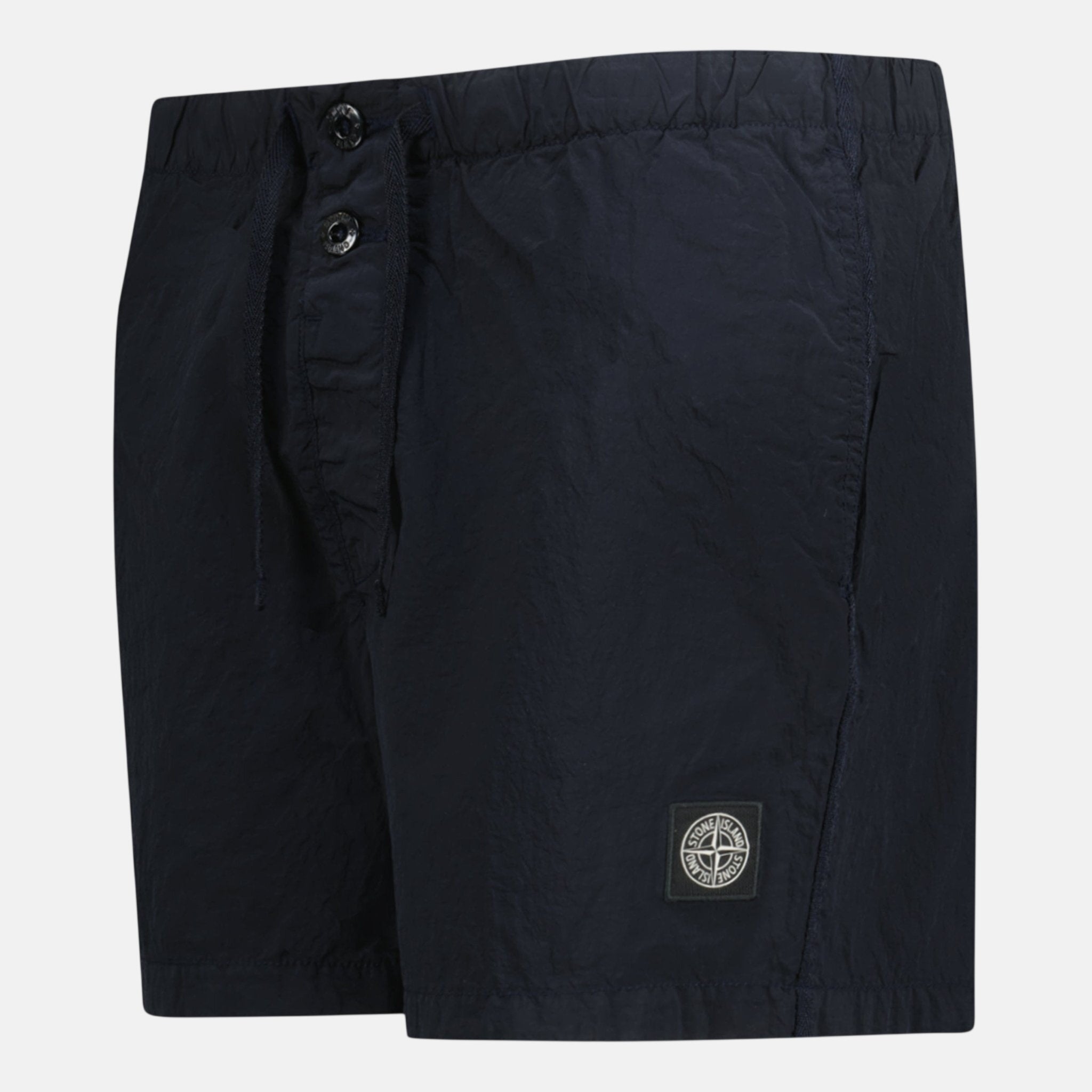 Stone Island Compass Button Chrome Swim Shorts Navy | Studio DOS