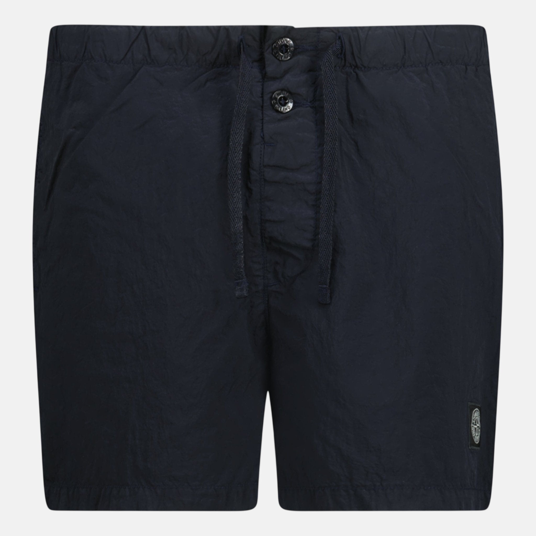 Stone Island Compass Button Chrome Swim Shorts Navy | Studio DOS